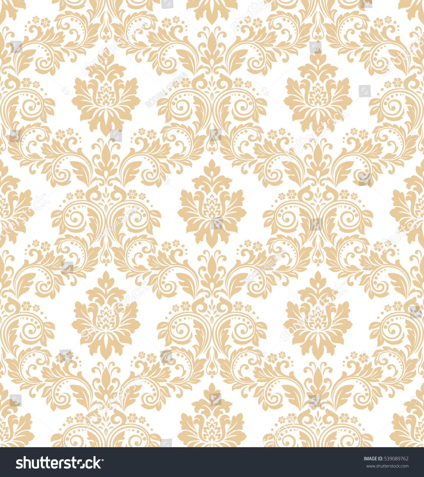 Floral Pattern Wallpaper Baroque Damask Seamless Stock Vector (Royalty Free) 539089762