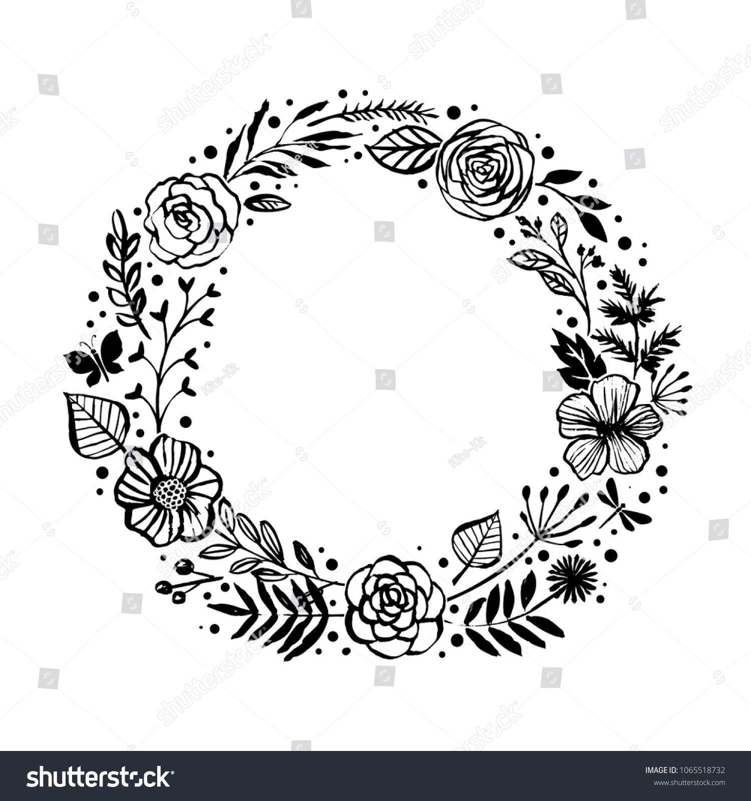 Download Hand Drawn Floral Frames Border Monograms Clipart Flowers Leaves Botanical Wedding Wreath Logo Illustration Line Art Set Digital Png Svg Clip Art Art Collectibles Delage Com Br