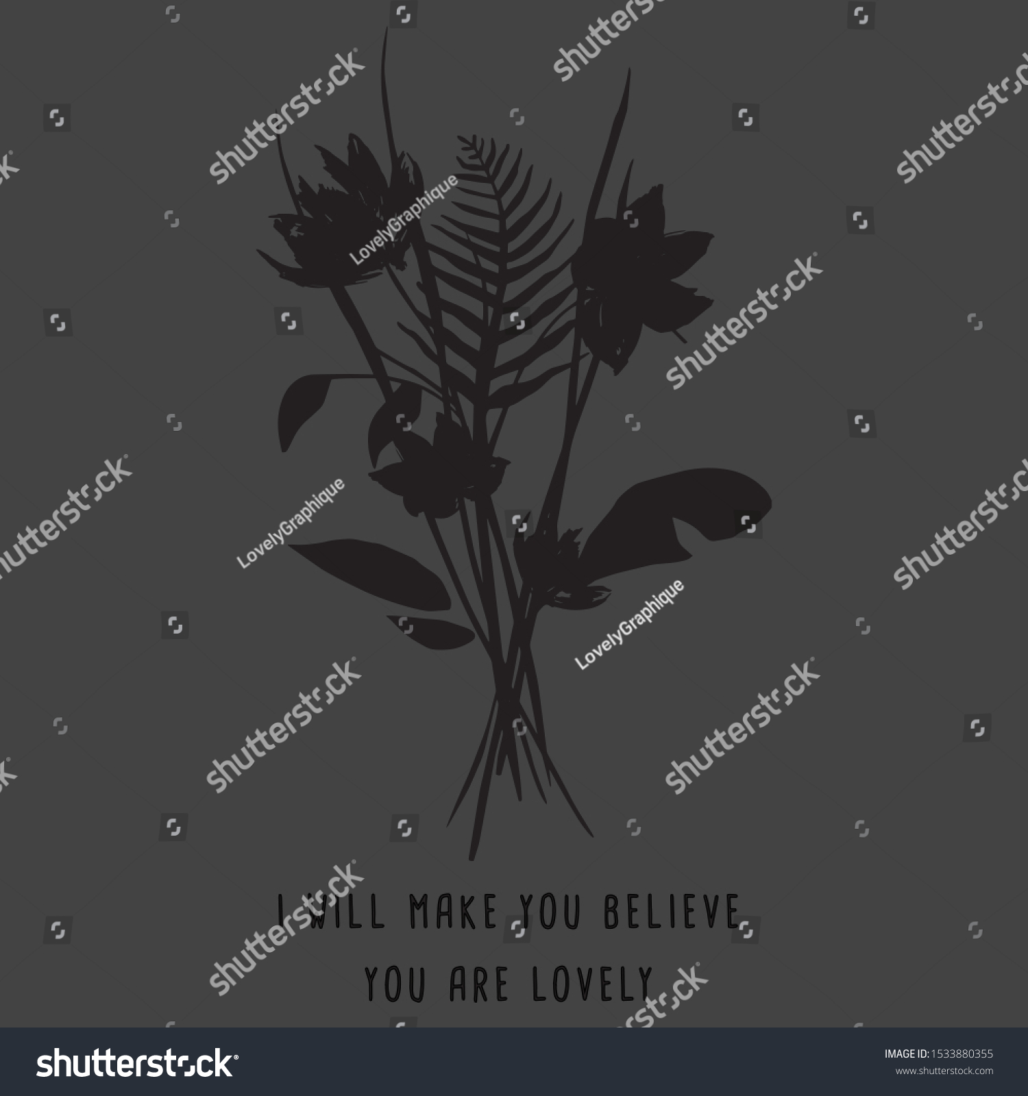 Floral Slogan Print Fashion Floral Print Stock Vector Royalty Free 1533880355