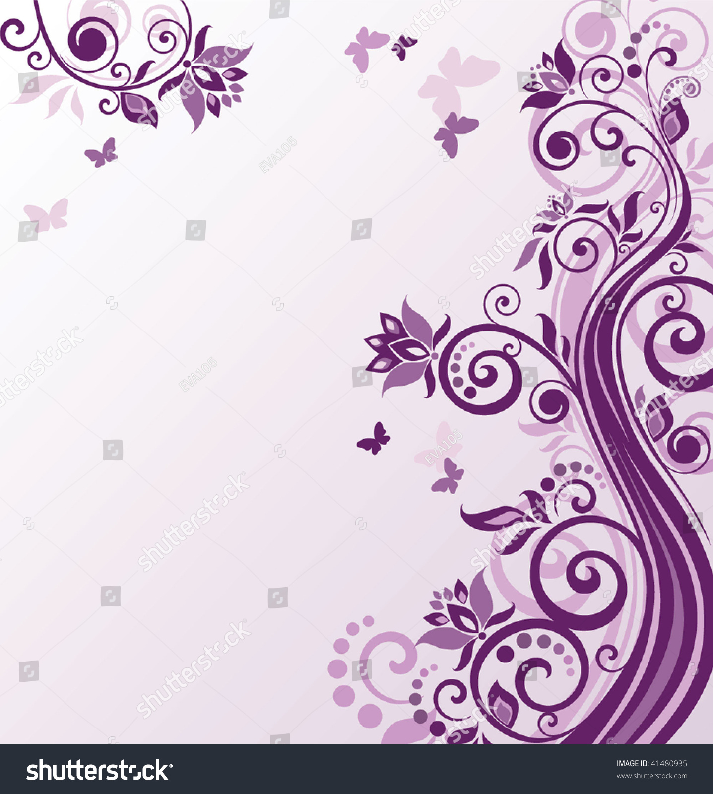 Floral Violet Background Stock Vector 41480935 - Shutterstock