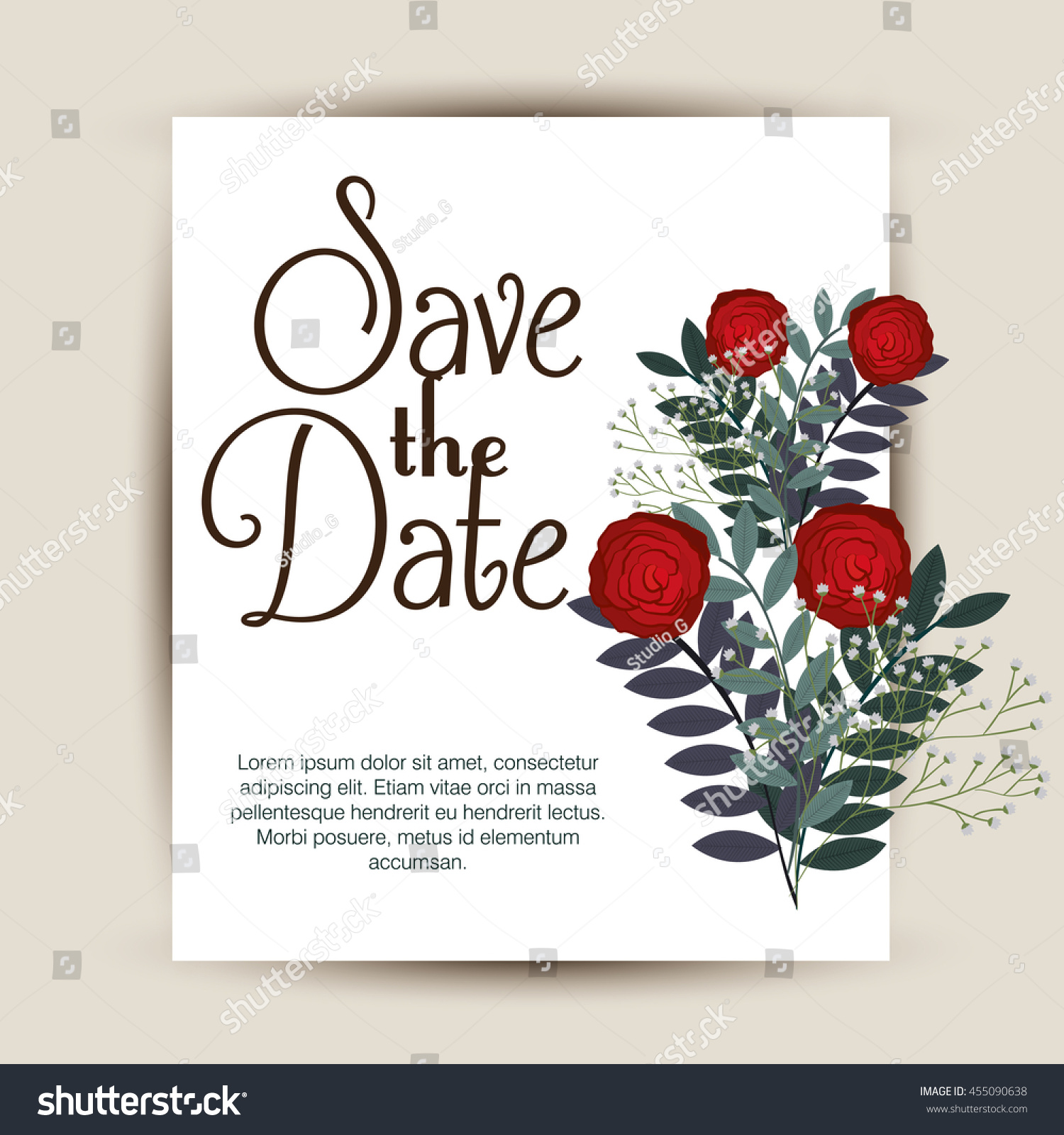 stock vector floral wedding invitation isolated icon design vector illustration graphic 455090638