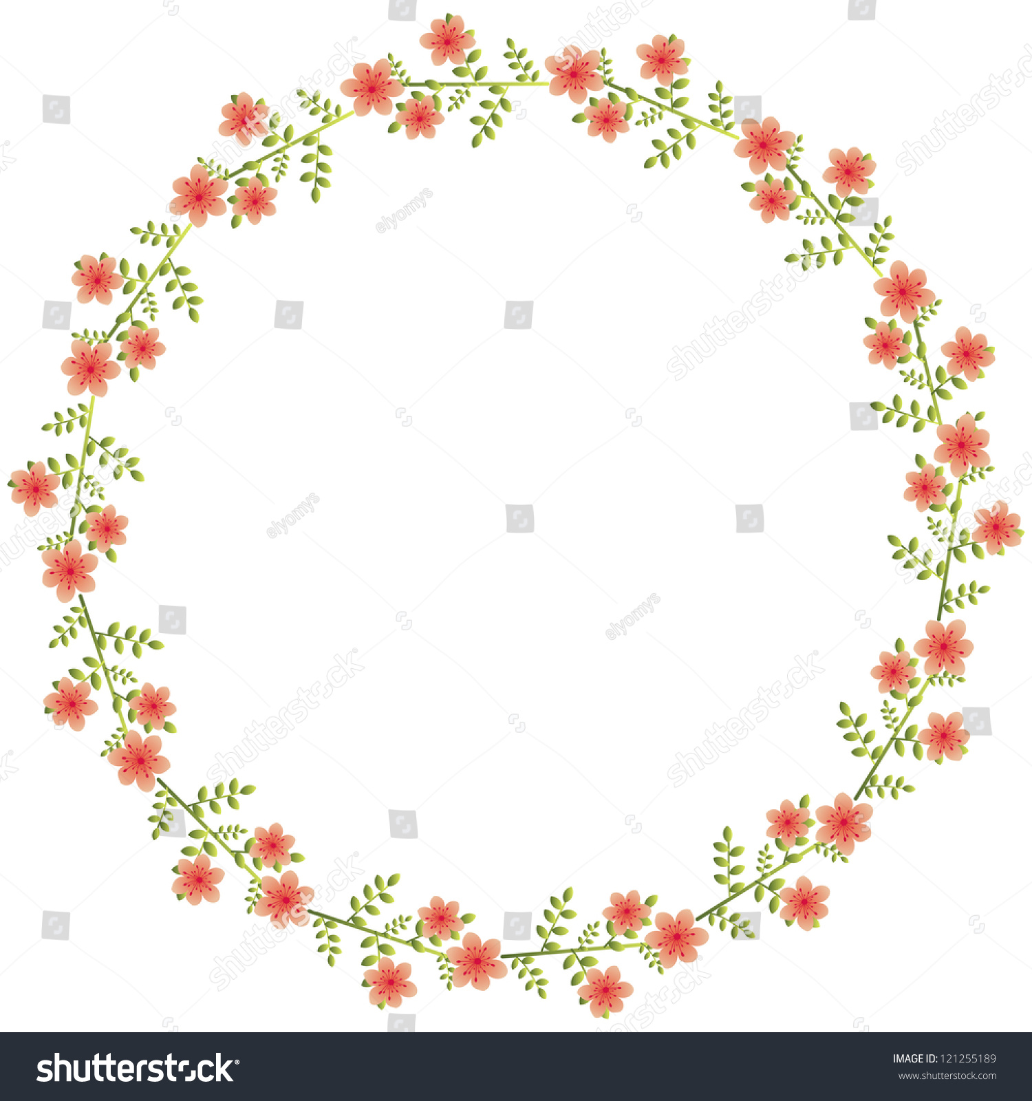 Floral Wreath Stock Vector 121255189 - Shutterstock