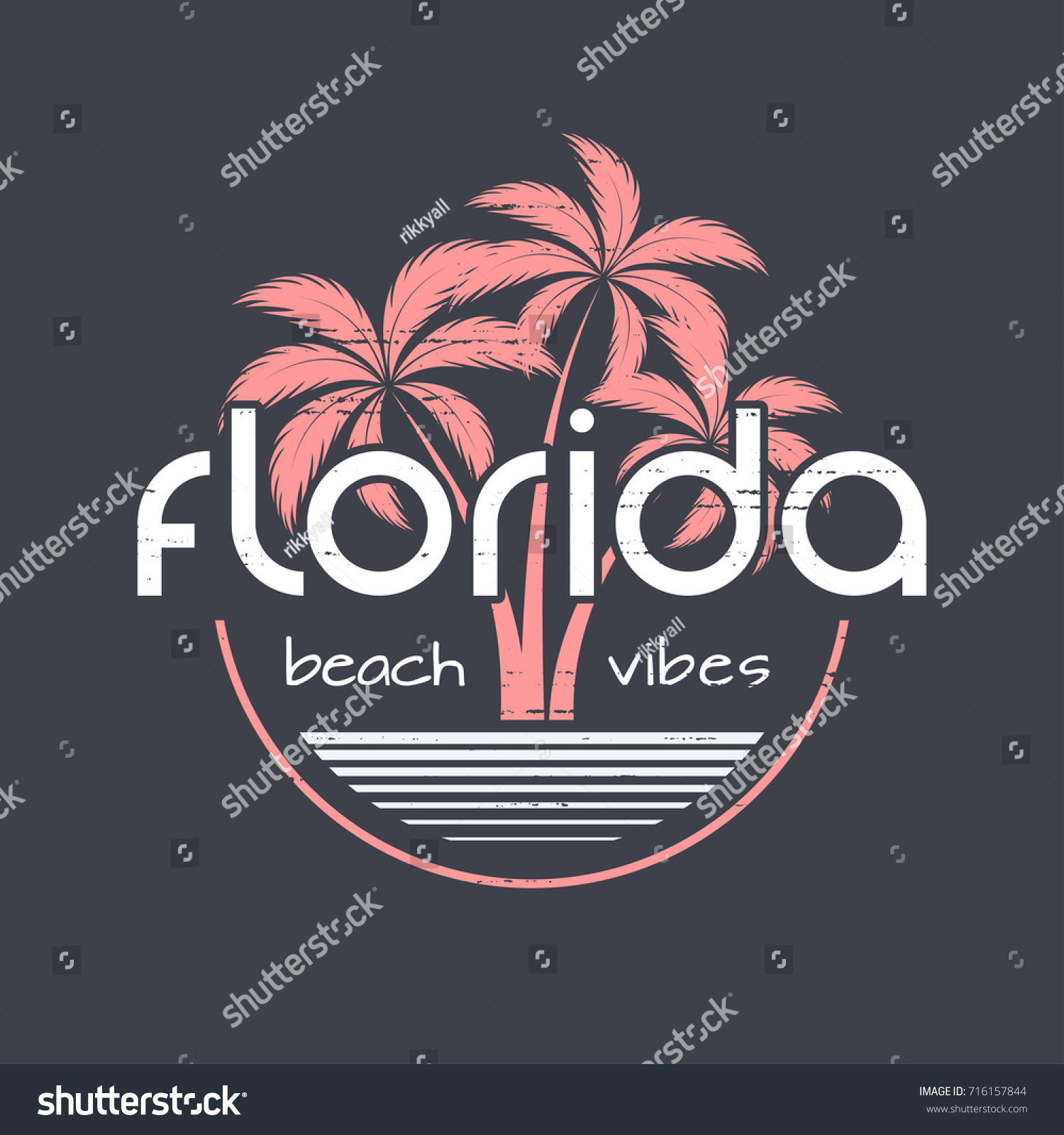 Florida Beach Vibes Tshirt Apparel Vector Stock Vector (Royalty Free ...