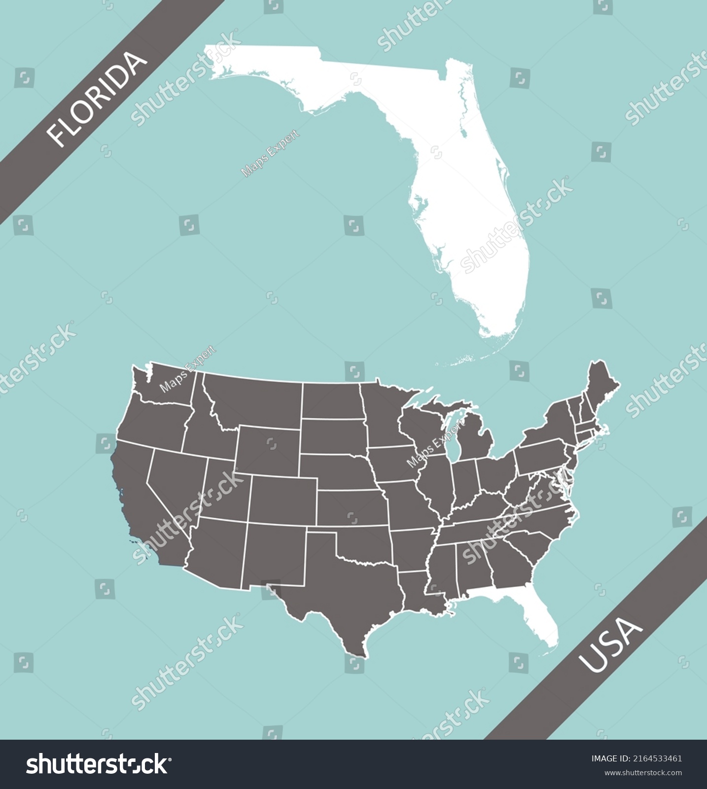 Florida Map Vector Outline Cartography Stock Vector (Royalty Free ...