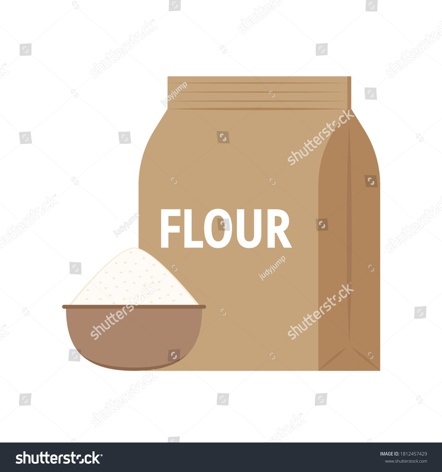 Flour Vector Rice Symbol Vector Rice Stock Vector (royalty Free) 1812457429