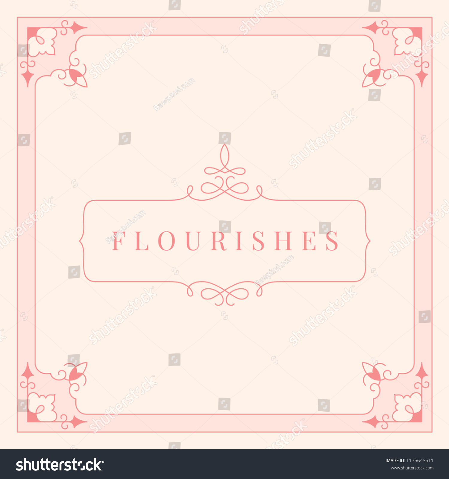 Flourishes Vintage Ornament Frame Illustration Stock Vector Royalty