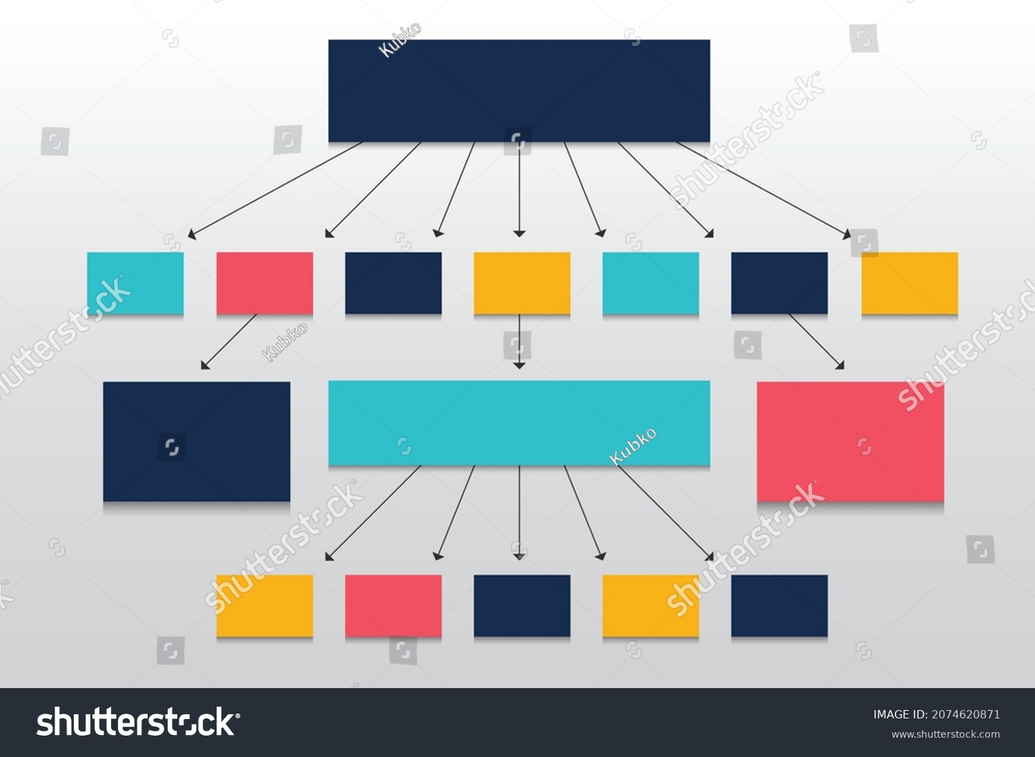 Flow Chart Colored Shadows Scheme Vector Stock Vector (royalty Free 