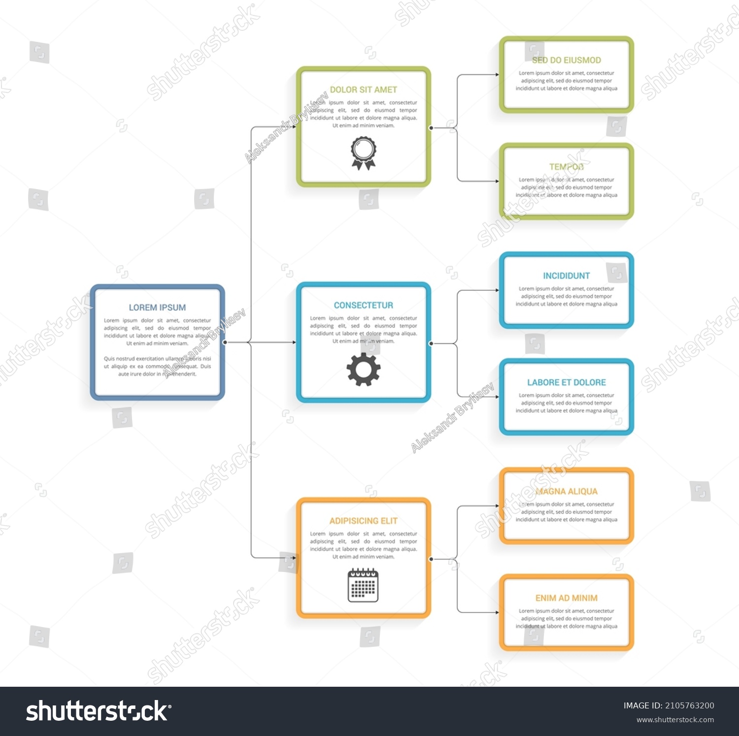 Flow Chart Infographic Template Nodes Arrows Stock Vector (Royalty Free ...