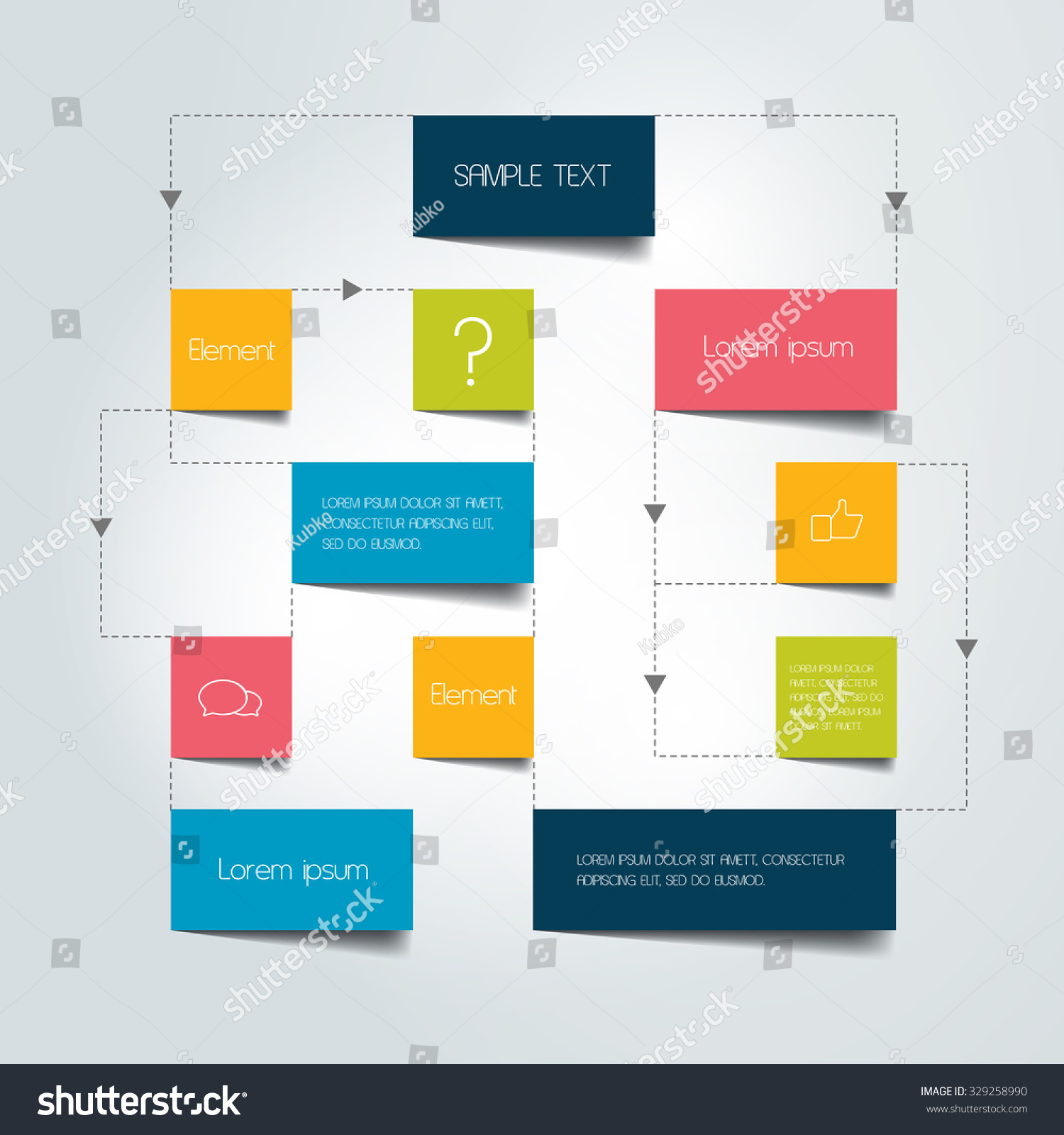 Flow Chart Scheme Infographics Elements Vector Stock 8059