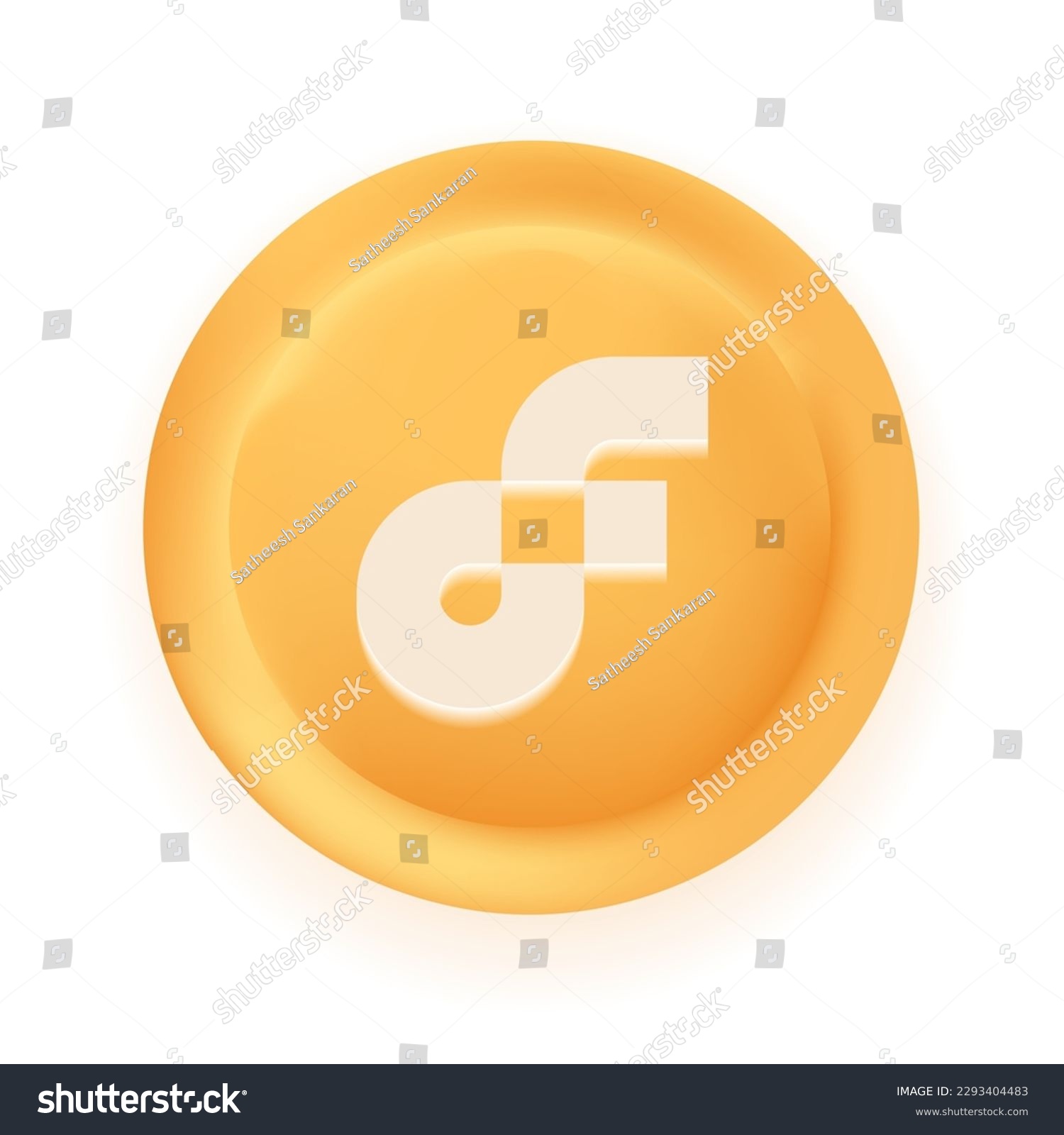 SVG of Flow (FLOW) crypto currency 3D coin vector illustration isolated on white background. Can be used as virtual money icon, logo, emblem, sticker and badge designs. svg