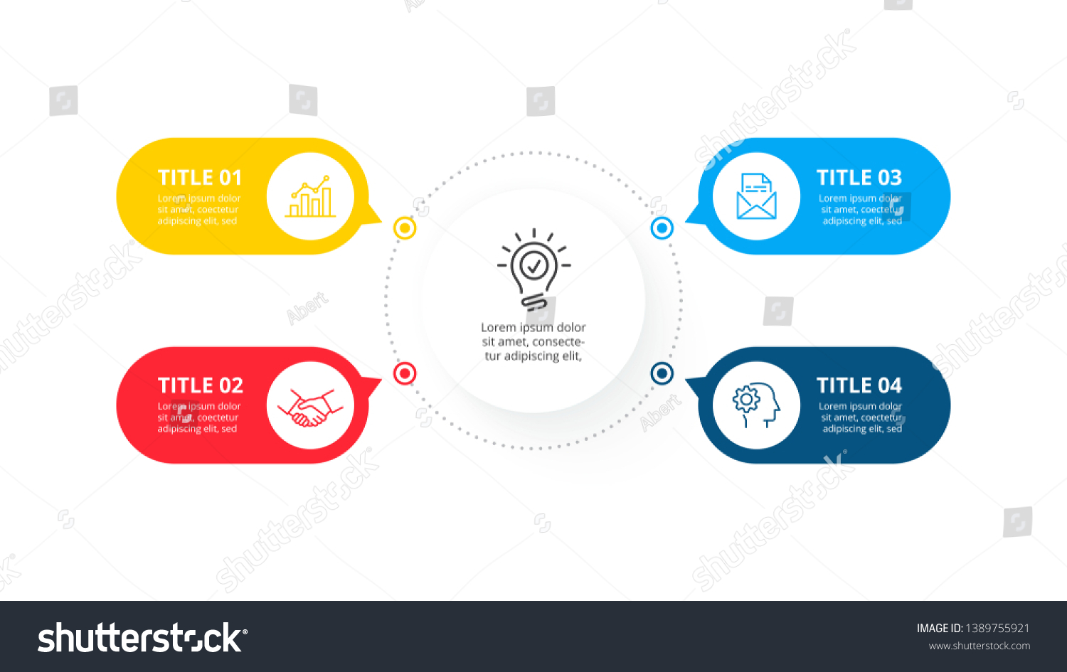 Flowchart Infographic Template 4 Steps Options Stock Vector (Royalty ...