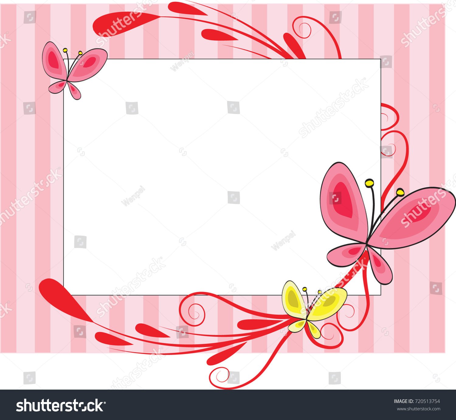 Flower Leaf Border Frame Stock Vector (Royalty Free) 720513754 ...