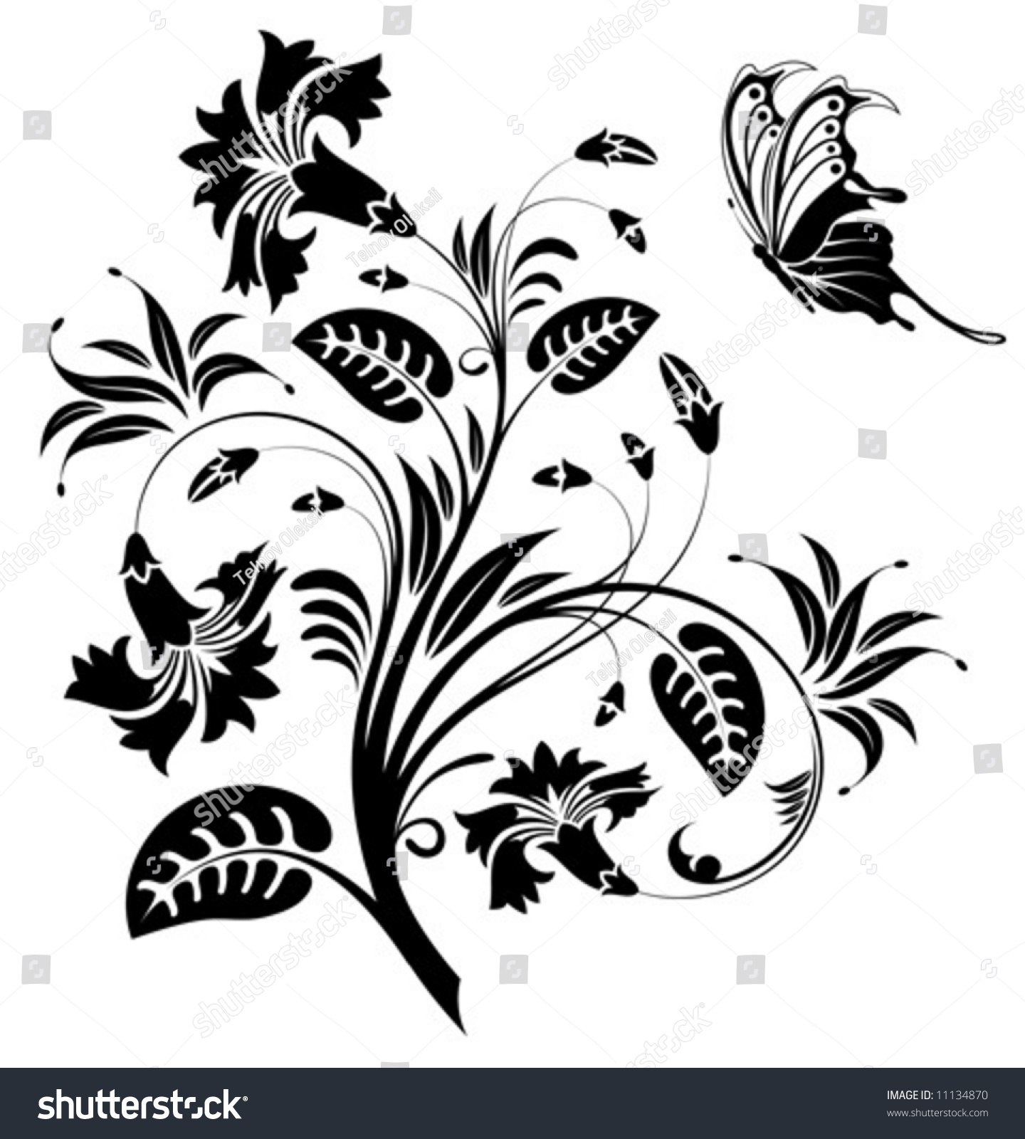 Flower Background Butterfly Element Design Vector 스톡 벡터로열티 프리 11134870 Shutterstock 2862