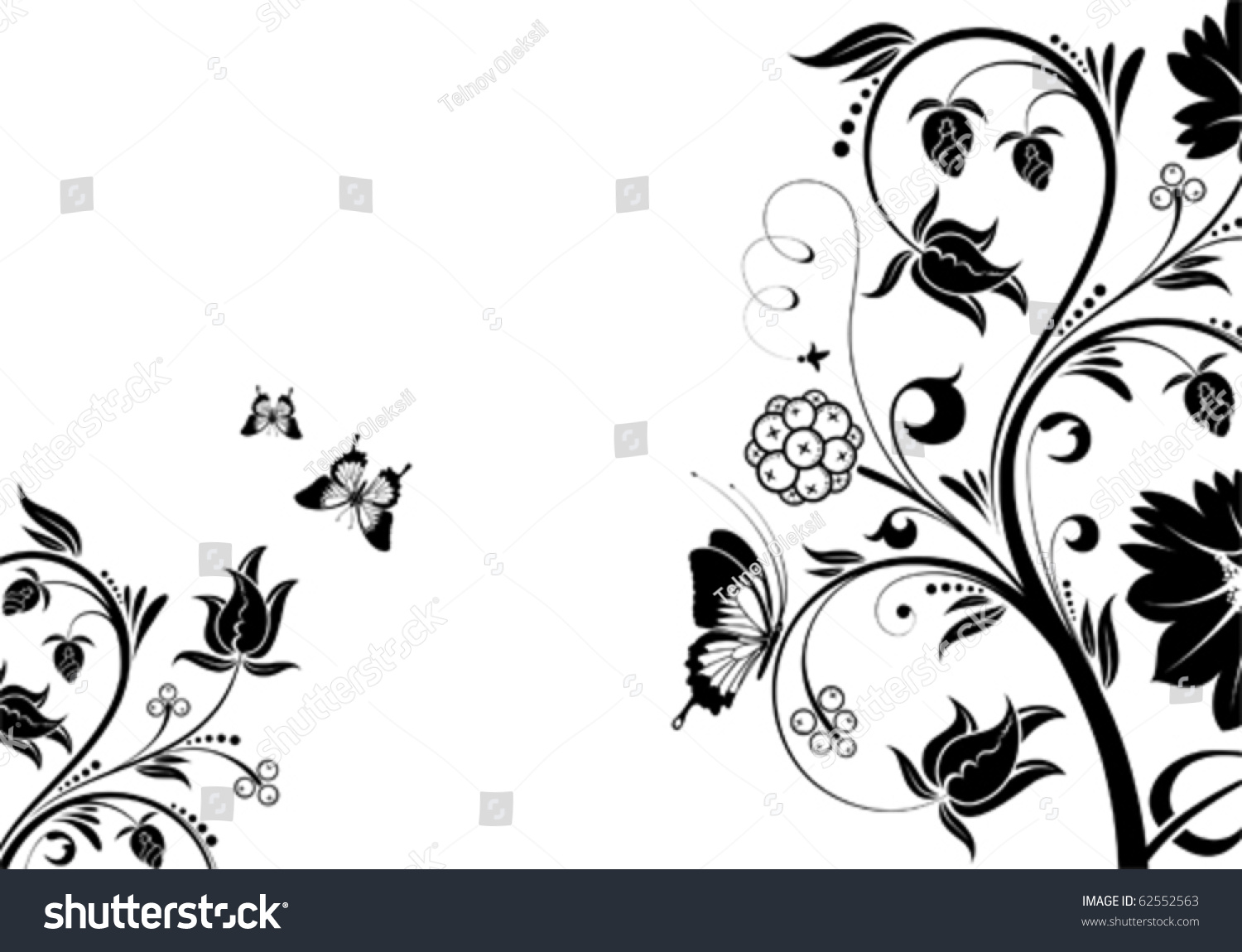 Flower Background Butterfly Element Design Vector Stock Vector Royalty Free 62552563 4422