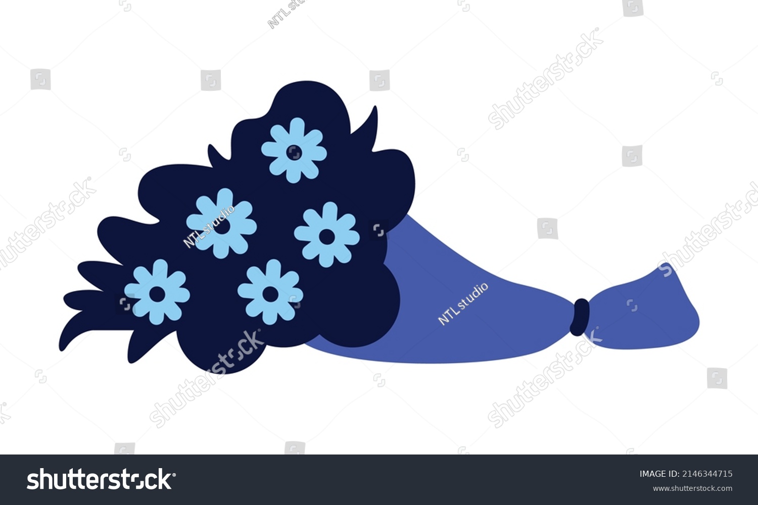 SVG of Flower bouquet for funeral ceremony semi flat color vector object. Full sized item on white. Fading flowers arrangement. Simple cartoon style illustration for web graphic design and animation svg