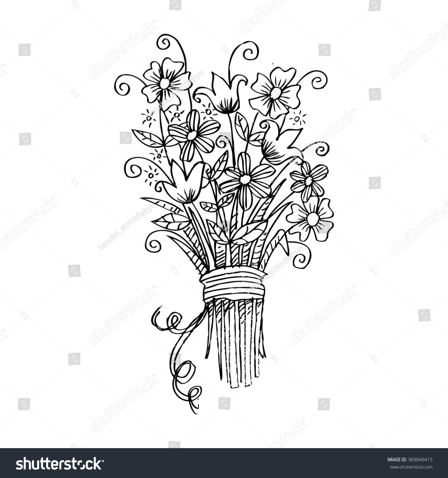 Flower Bouquet Sketch Stock Vector 369840413 - Shutterstock