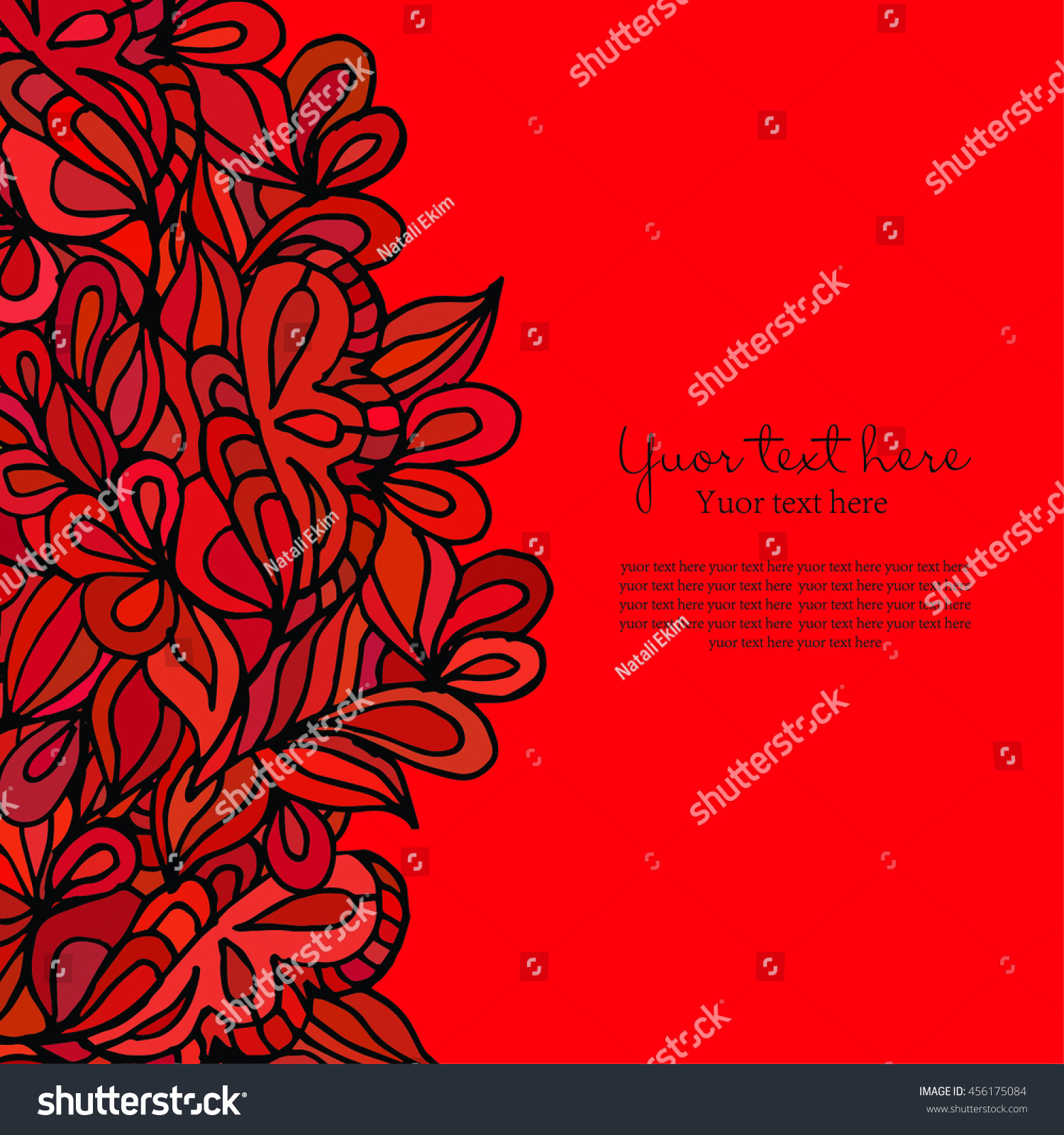 Flower Card Stock Vector 456175084 - Shutterstock