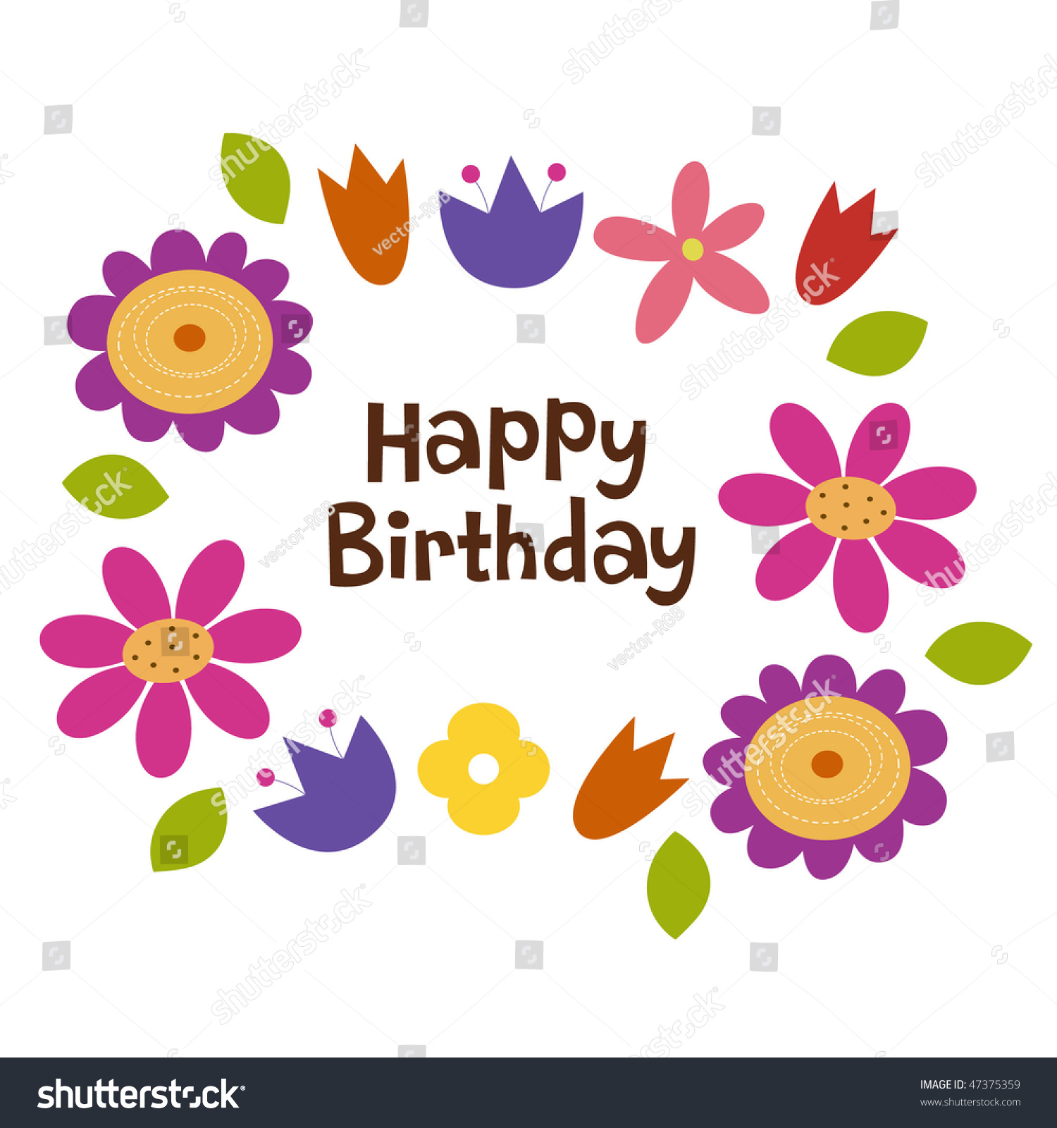 Flower Card Design Stock Vector Illustration 47375359 : Shutterstock