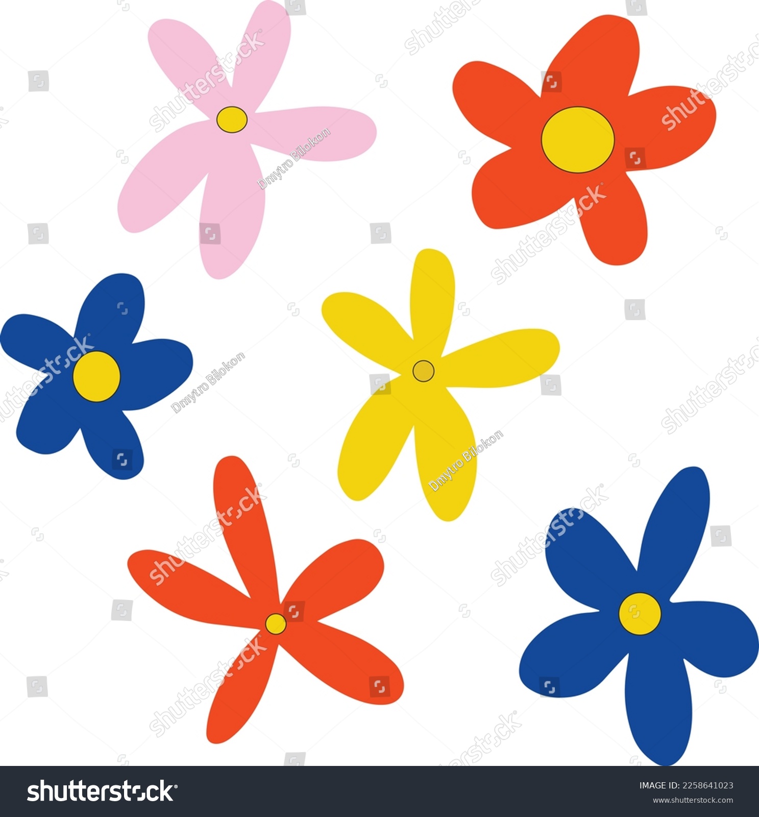 SVG of Flower cartoon set icon, SVG Vector illustration svg