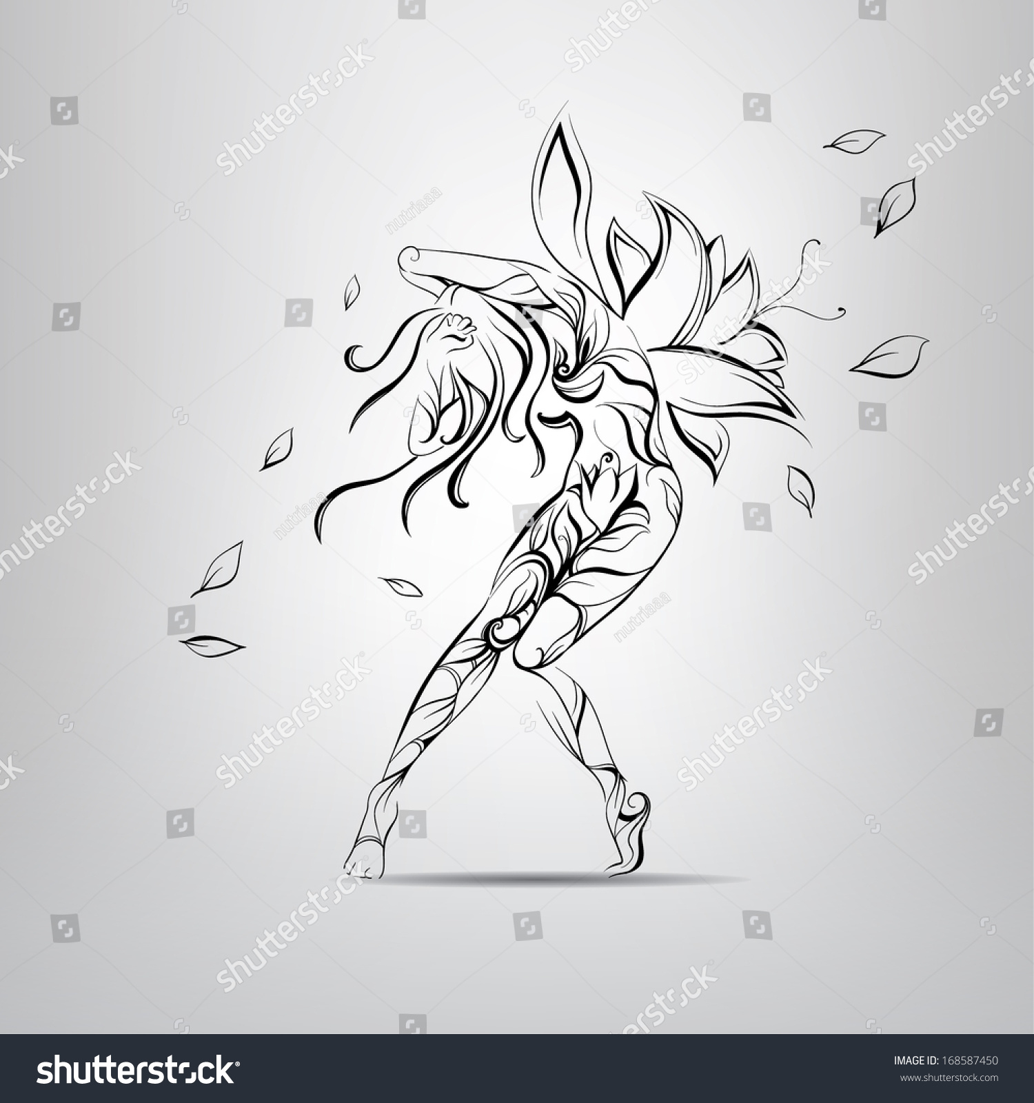 Flower Fairy Vector Illustration Stock Vector (Royalty Free) 168587450