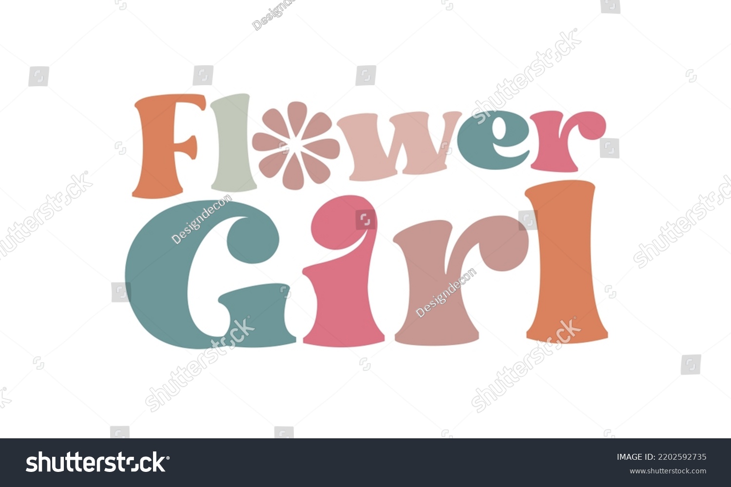 SVG of Flower Girl Wedding quote retro wavy typography sublimation SVG on white background svg