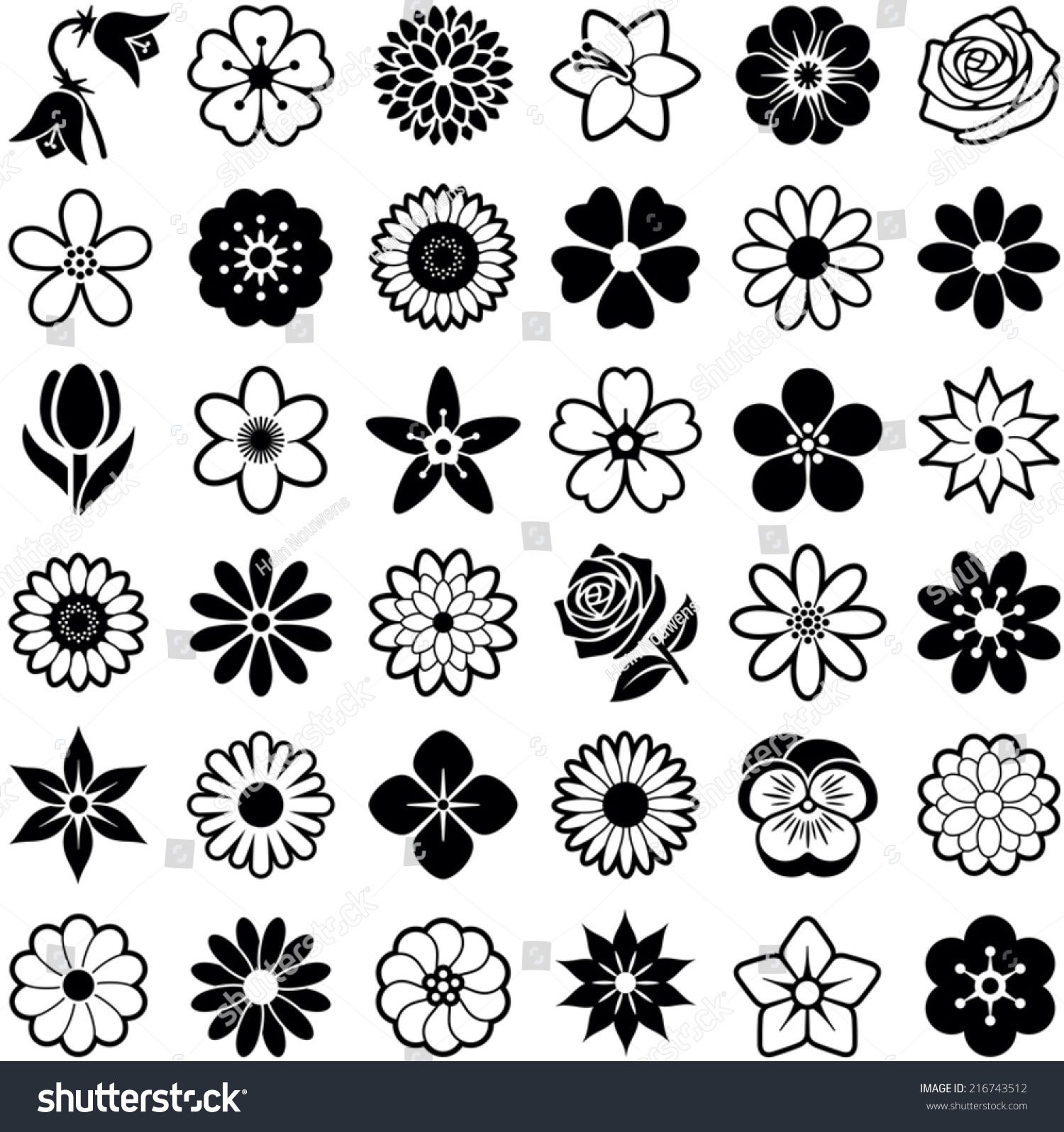 Flower Icon Collection - Vector Illustration - 216743512 : Shutterstock