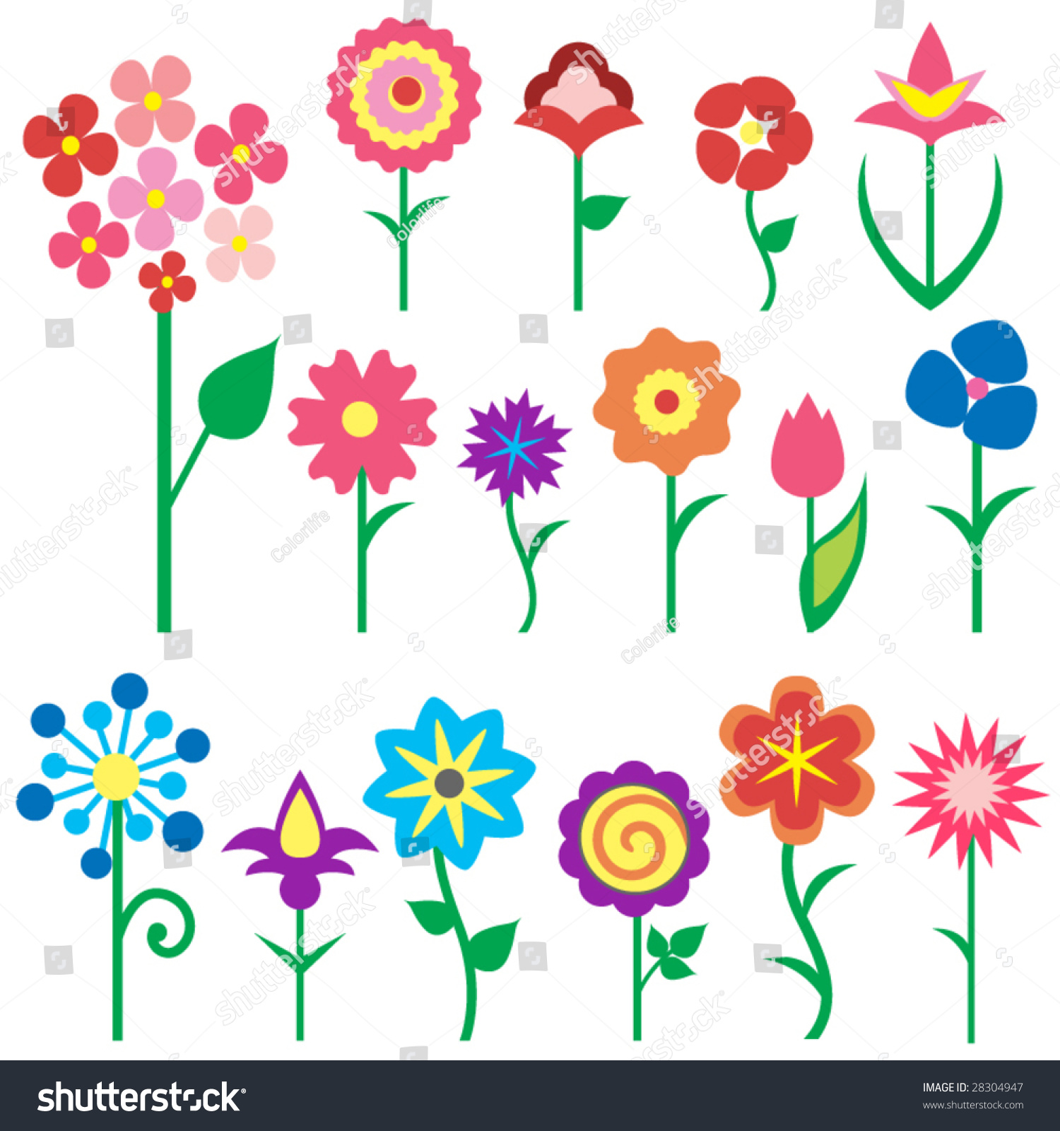Flower Icons Stock Vector 28304947 - Shutterstock
