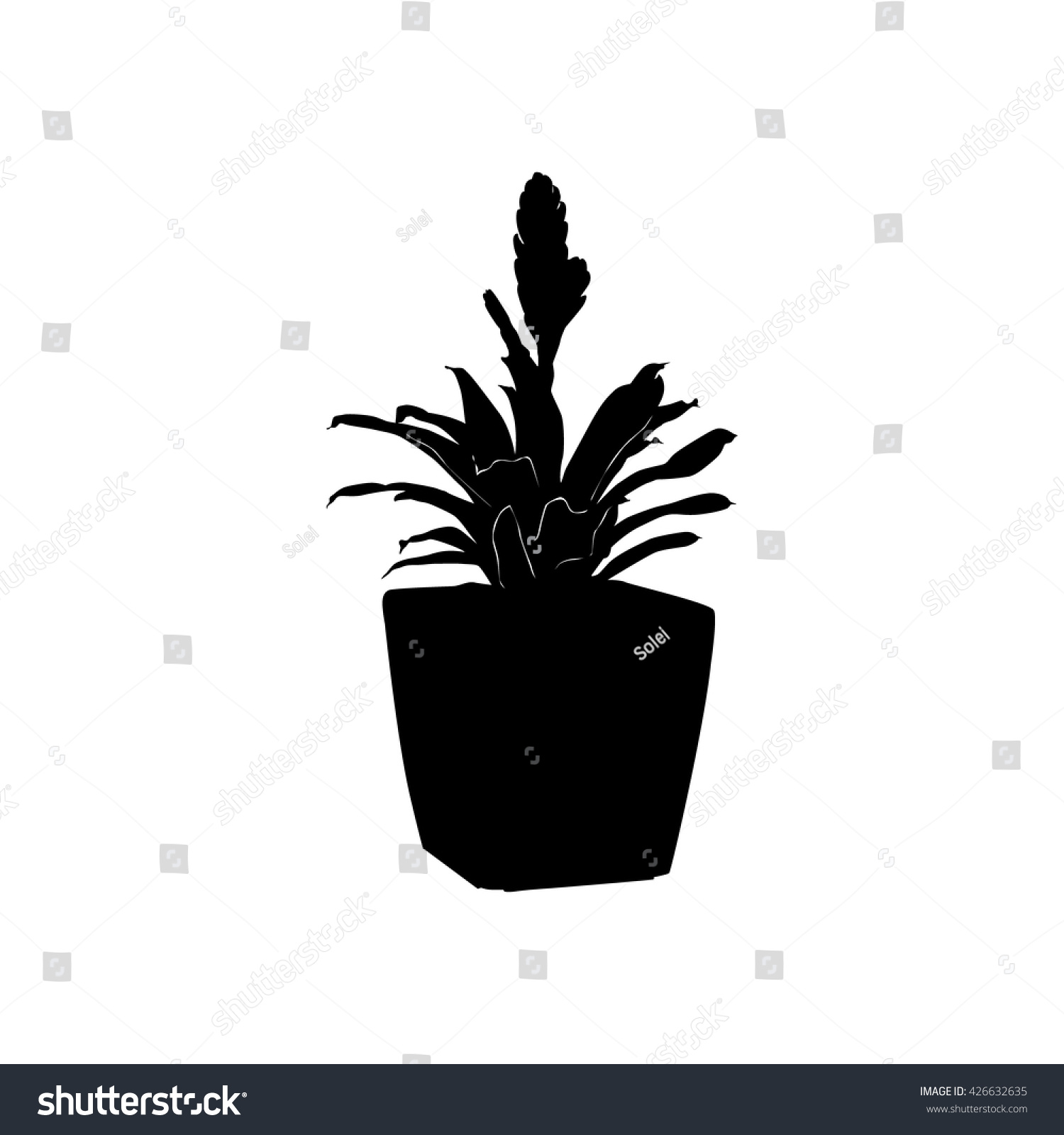 Flower Pot Silhouette Stock Vector (Royalty Free) 426632635 | Shutterstock