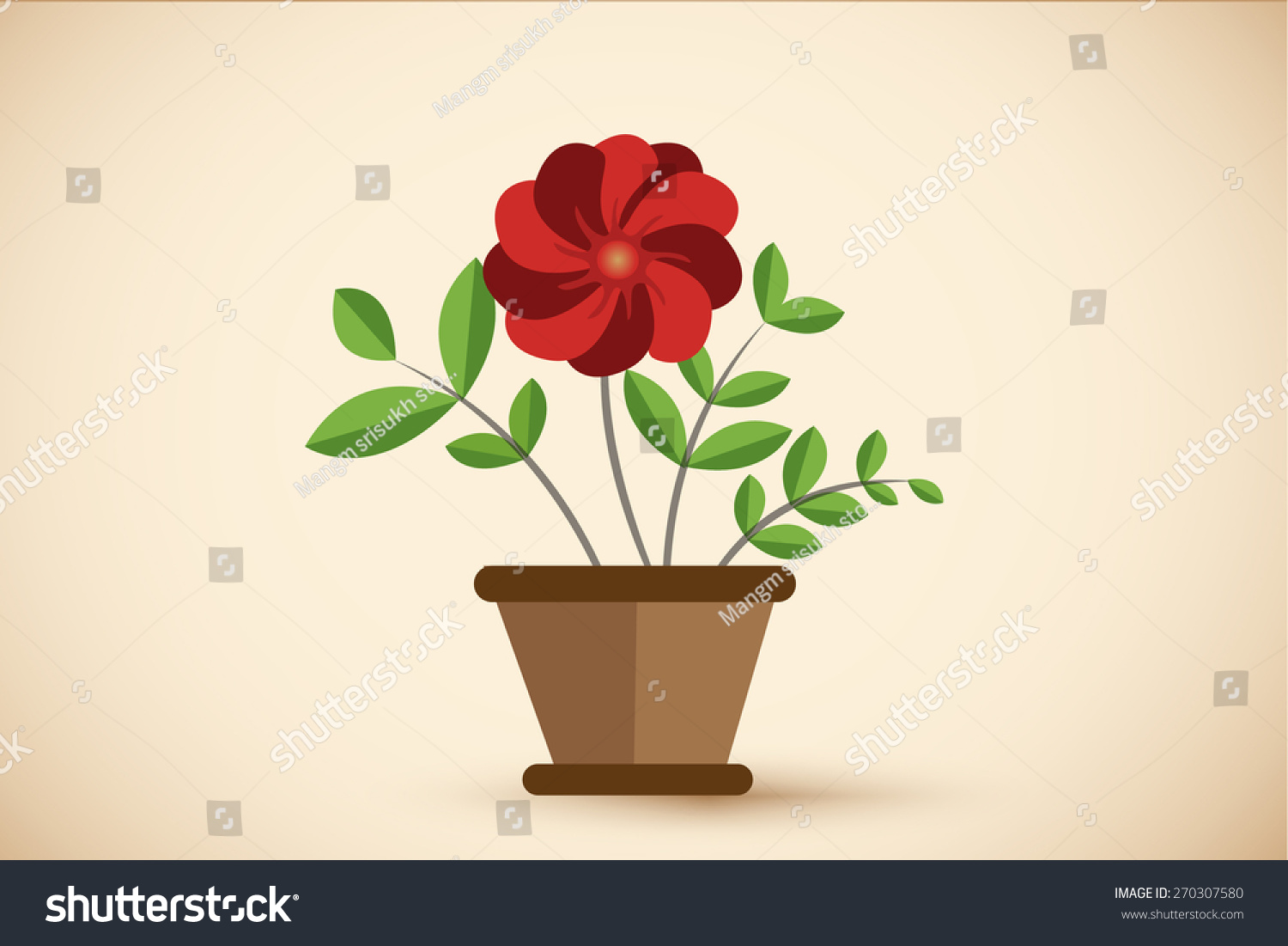 Flower Pot Vector Stock Vector 270307580 - Shutterstock