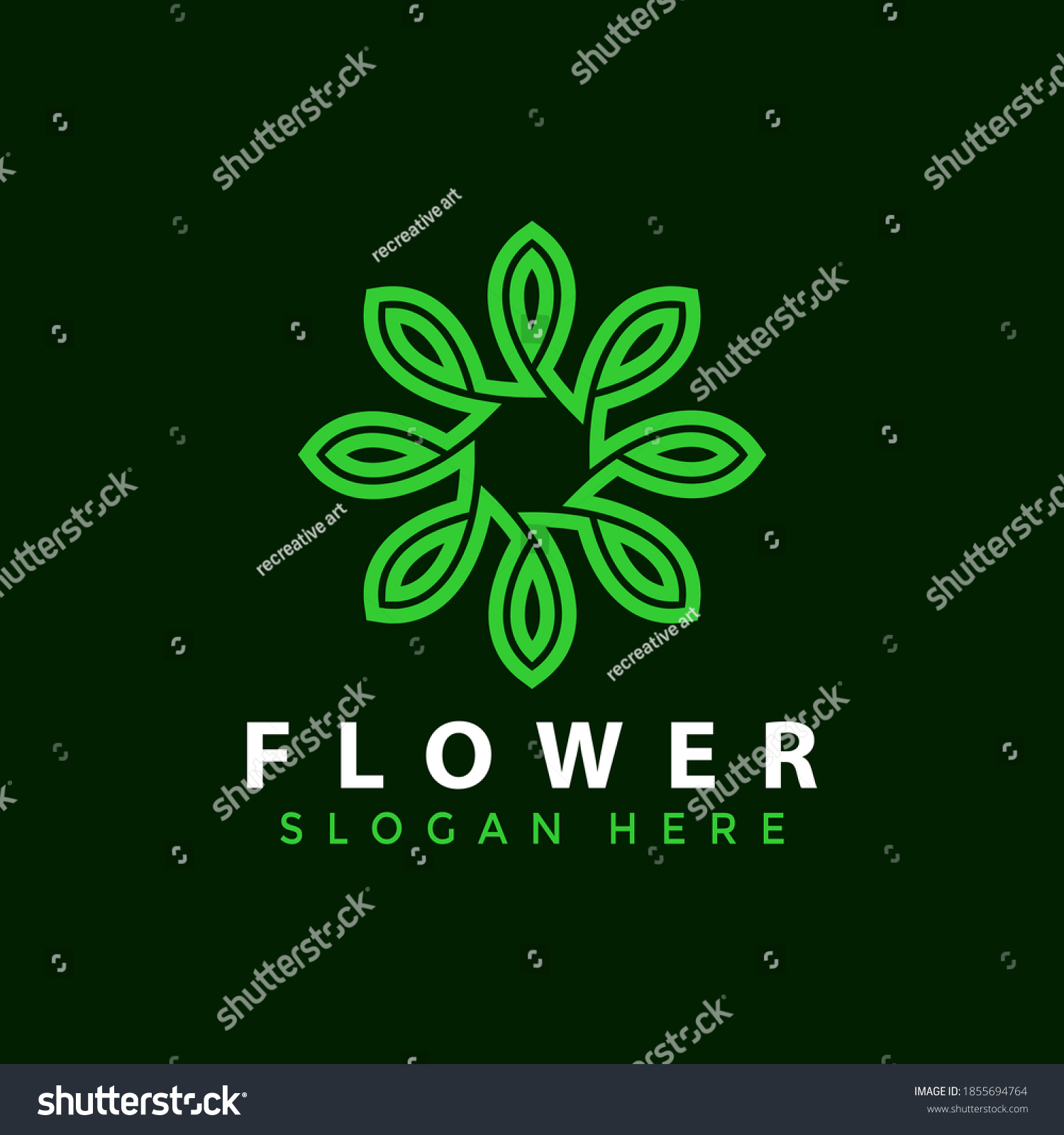 Flower Line Art Style Logo Design Stock Vector (Royalty Free) 1855694764