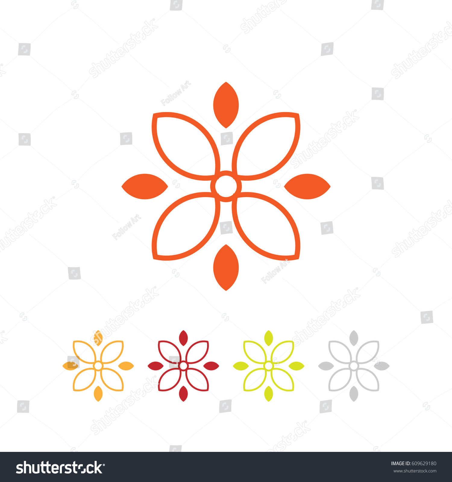 Flower Logo Stock Vector 609629180 - Shutterstock