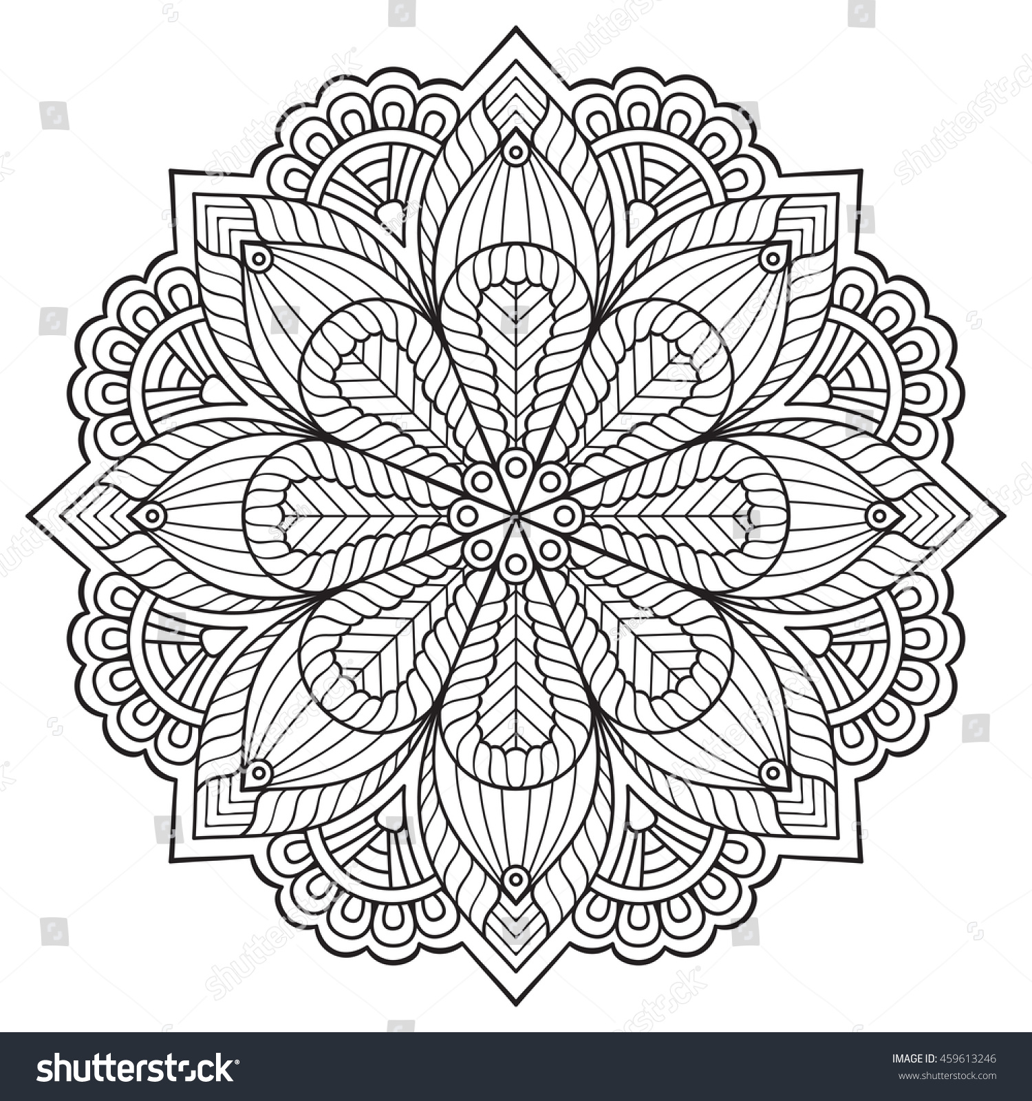 Flower Mandala Vintage Decorative Elements Oriental Stock Vector 459613246