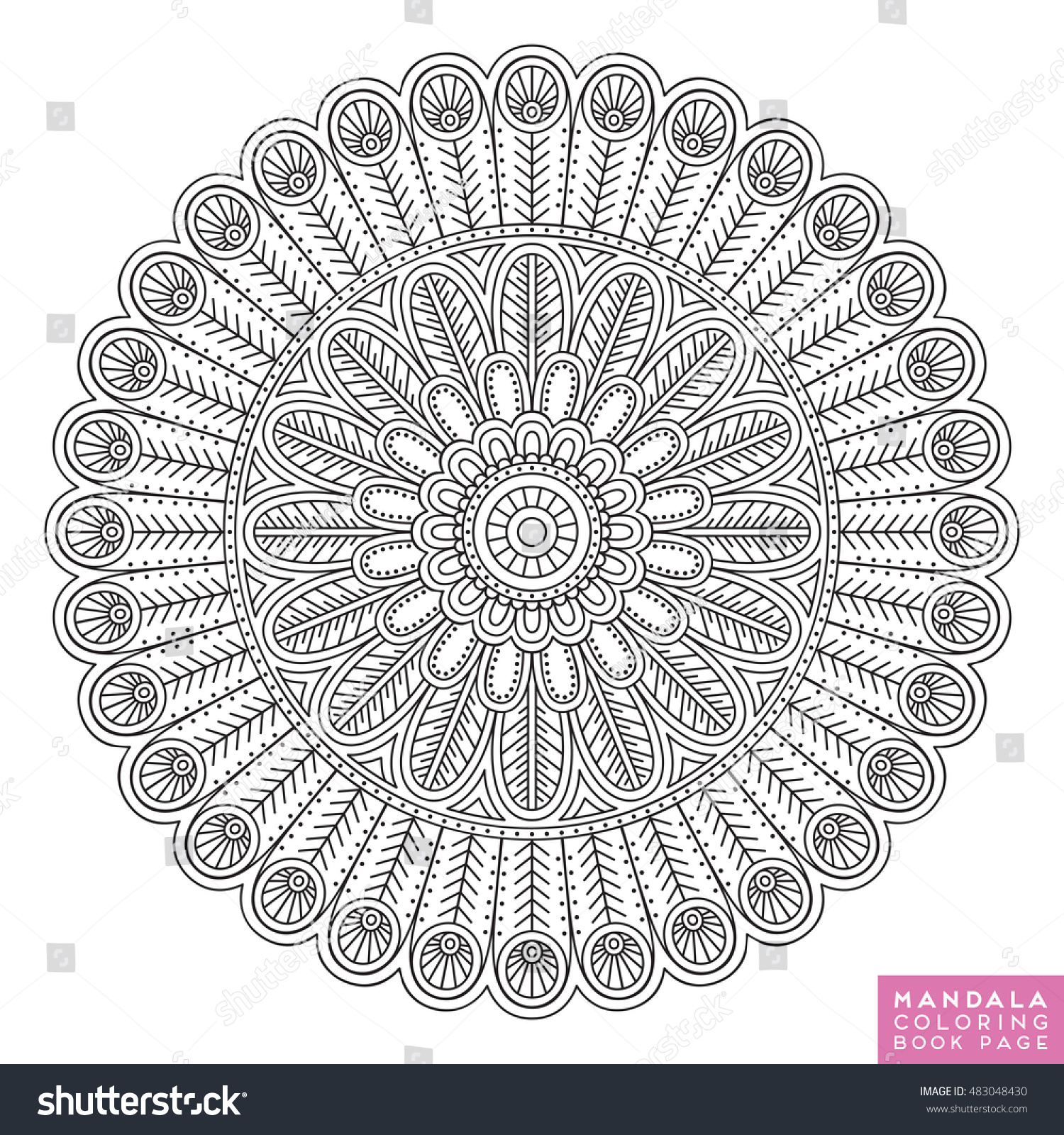 Flower Mandala Vintage Decorative Elements Oriental Stock Vector 483048430