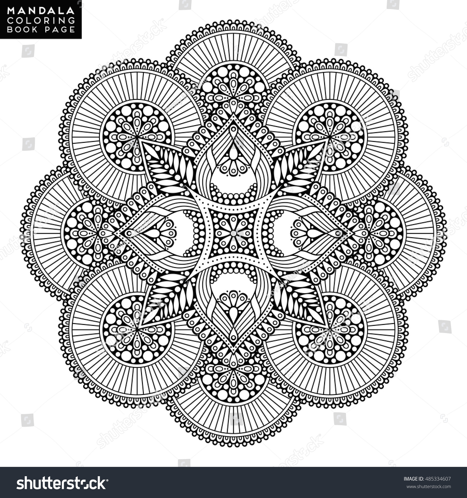 Flower Mandala Vintage Decorative Elements Oriental Stock Vector 485334607