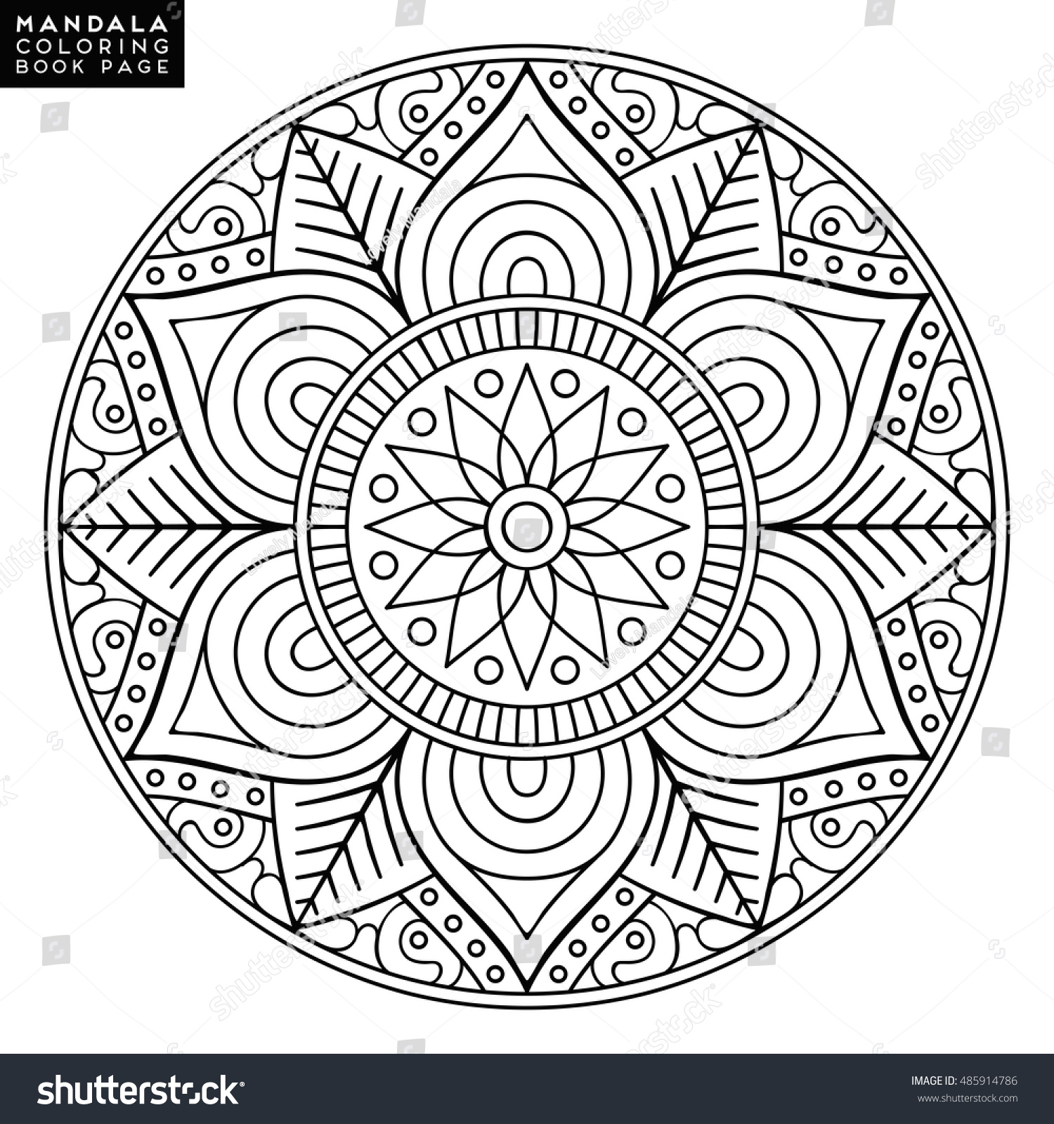 Flower Mandala Vintage Decorative Elements Oriental Stock Vector 485914786