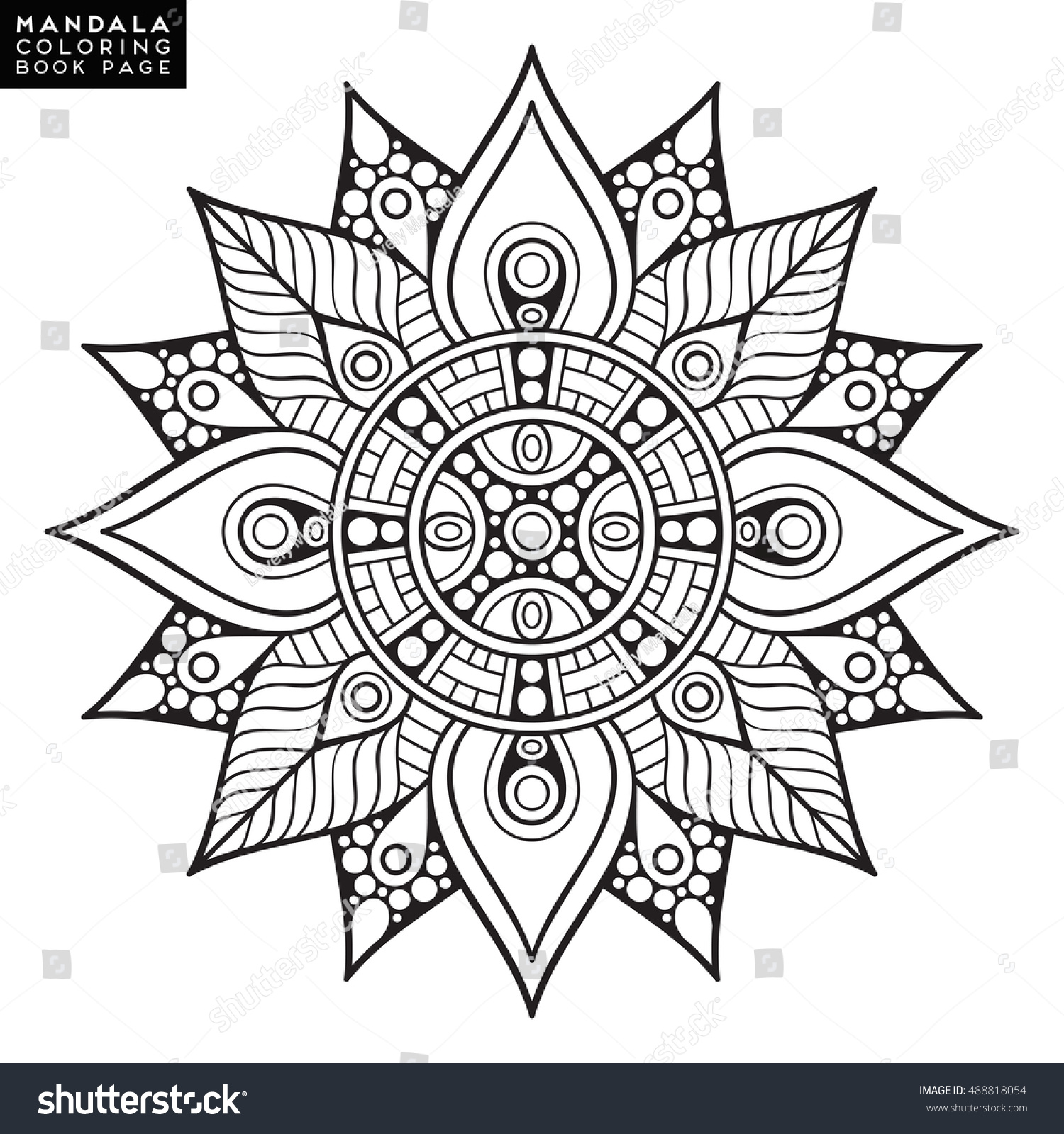 Flower Mandala Vintage Decorative Elements Oriental Stock Vector 488818054