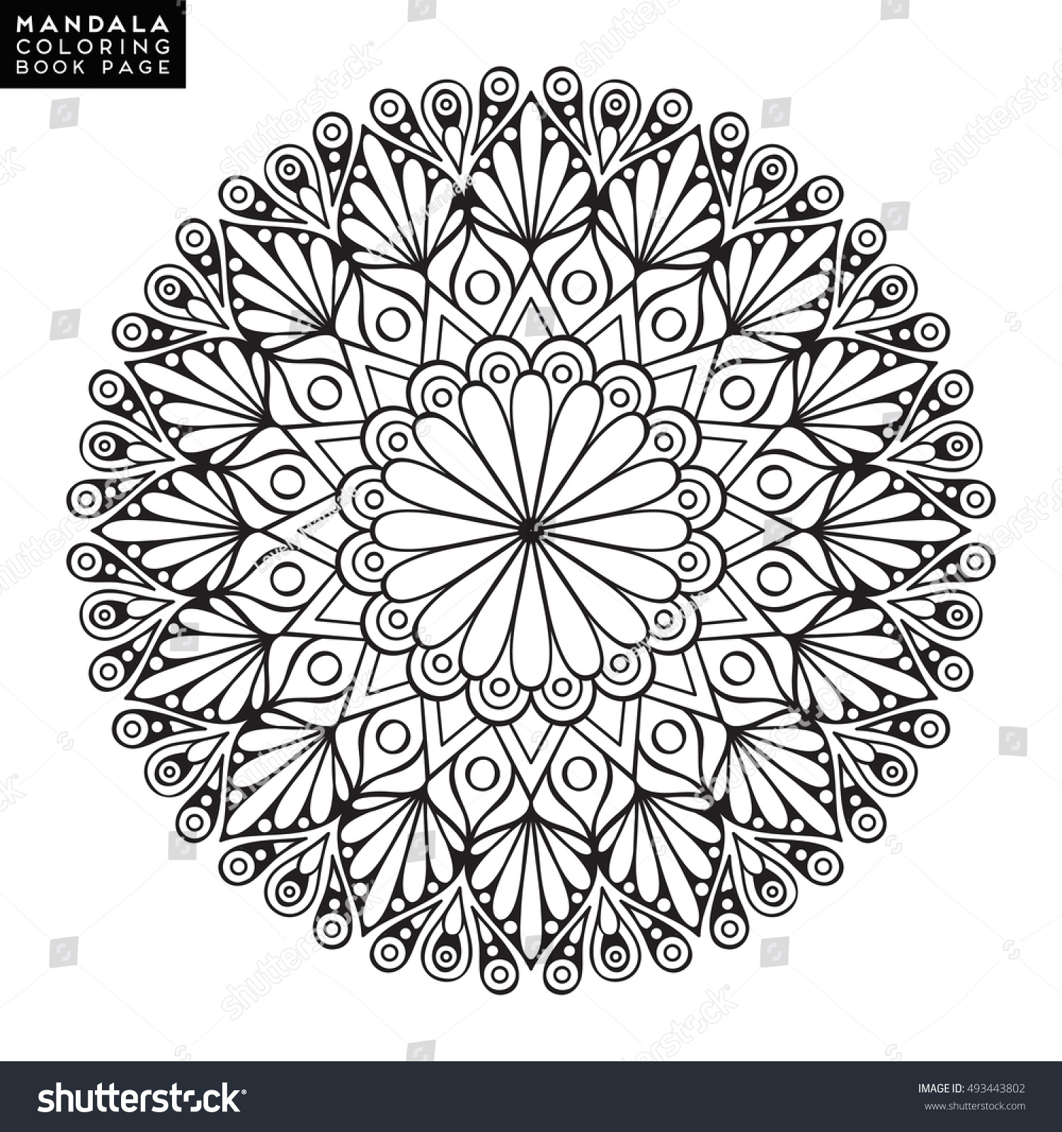 Flower Mandala Vintage Decorative Elements Oriental Stock Vector 493443802