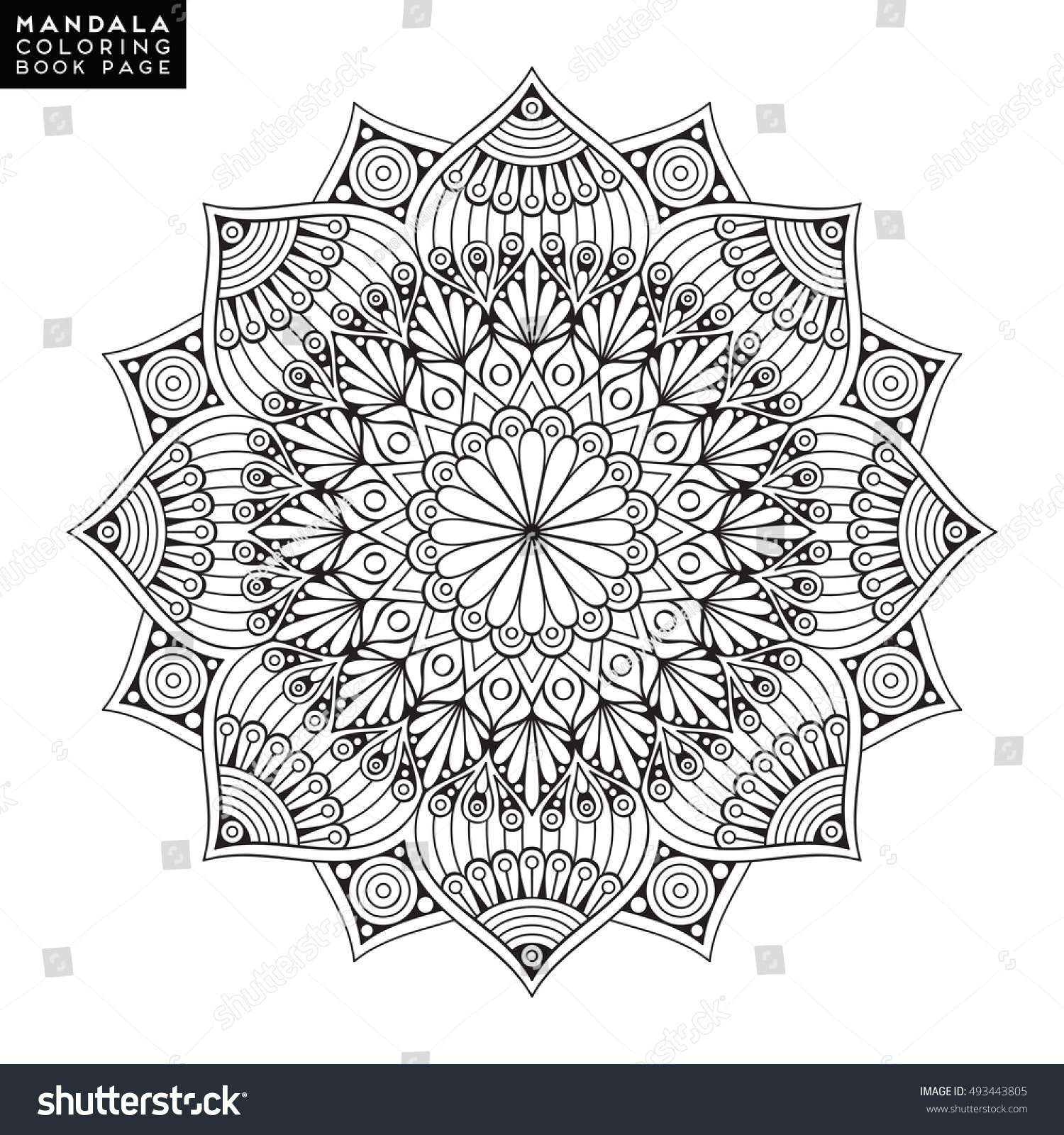 Flower Mandala Vintage Decorative Elements Oriental Stock Vector 493443805