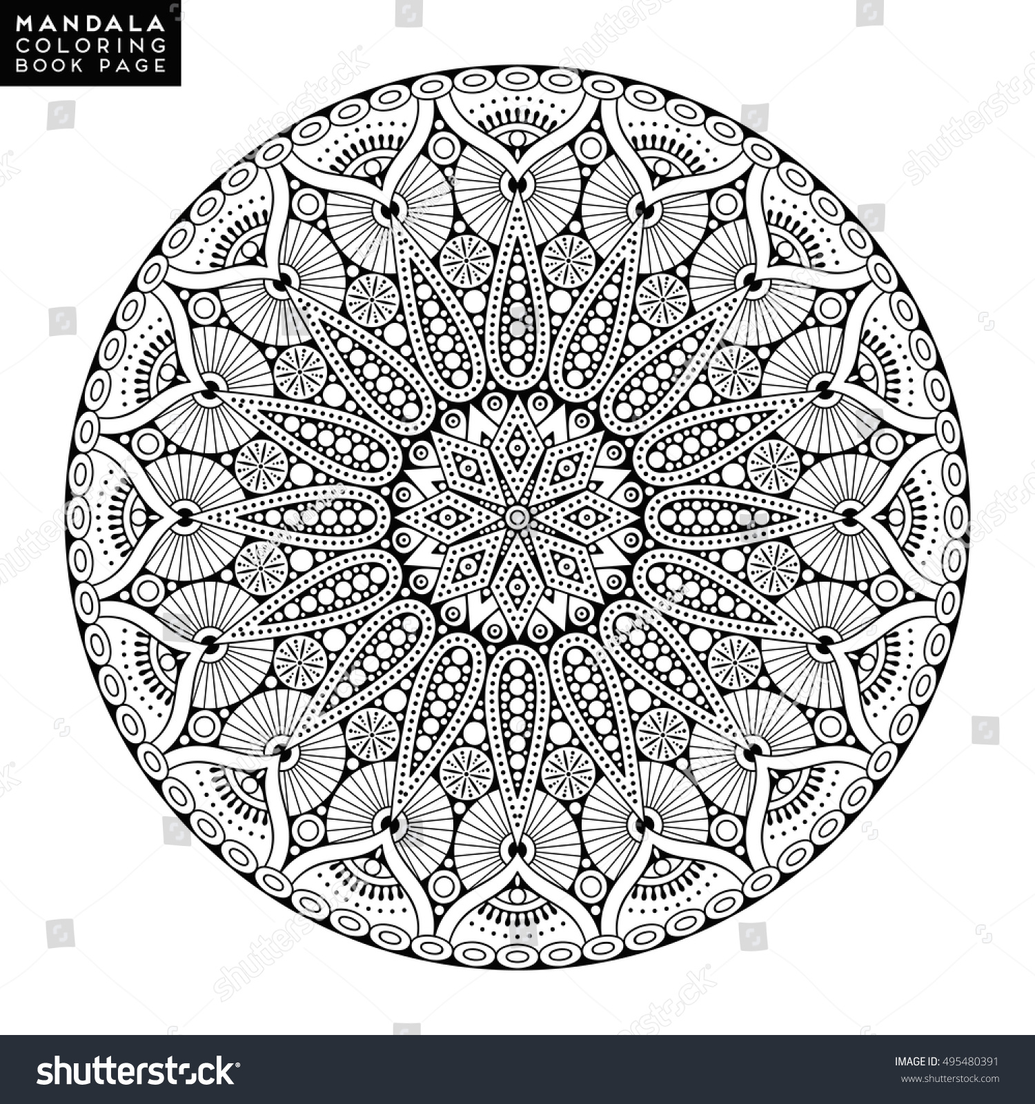 Download Flower Mandala Vintage Decorative Elements Oriental Stock Vector 495480391 - Shutterstock