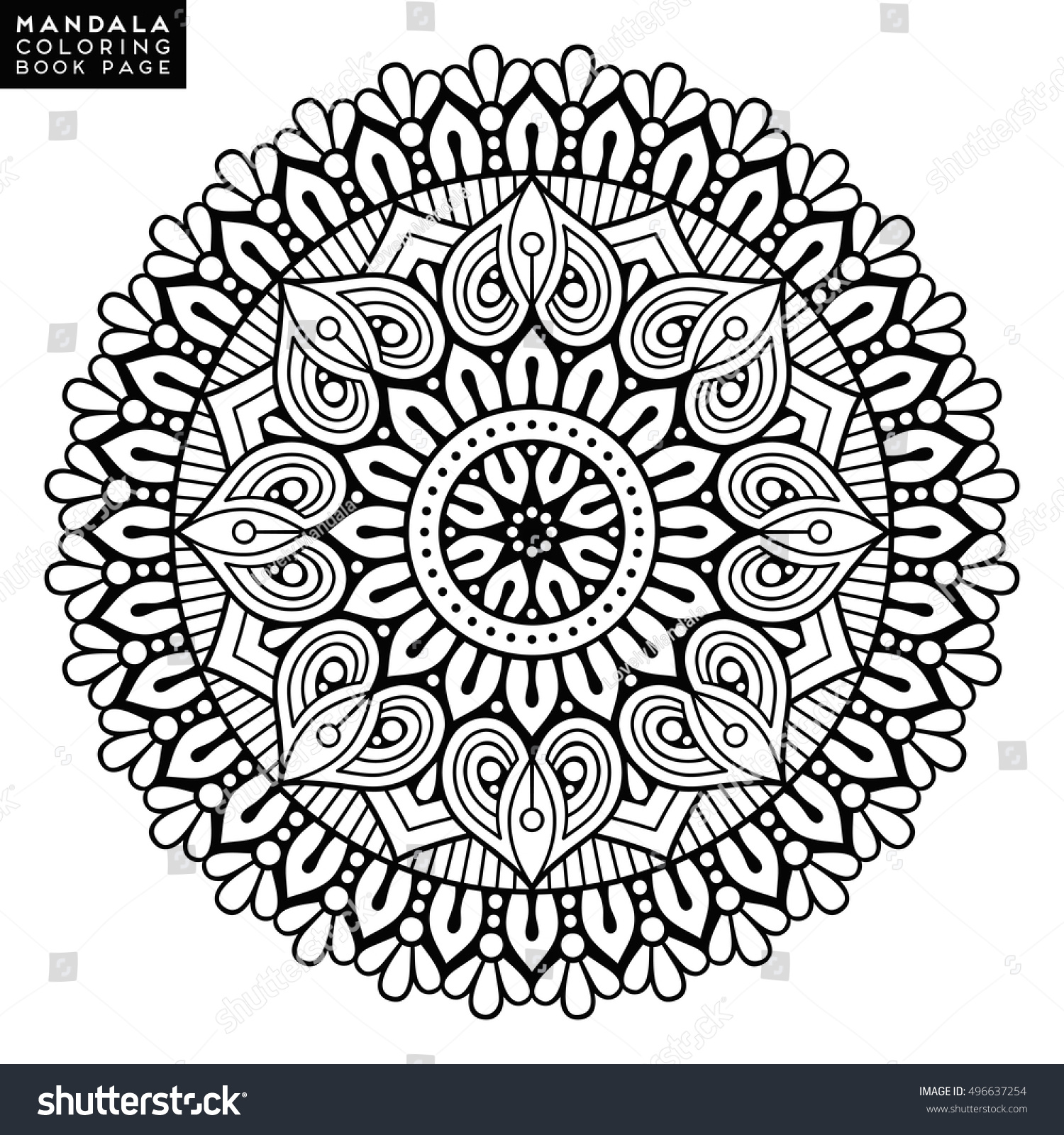 Flower Mandala Vintage Decorative Elements Oriental Stock Vector 496637254