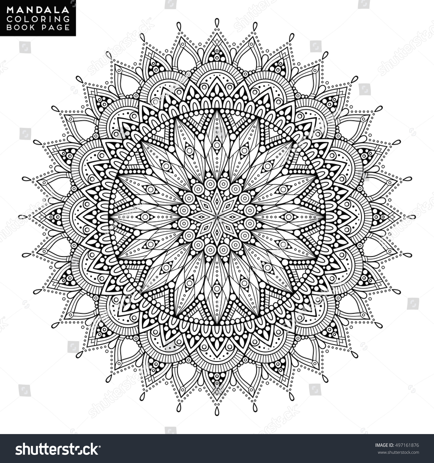 Flower Mandala Vintage Decorative Elements Oriental Stock Vector 497161876