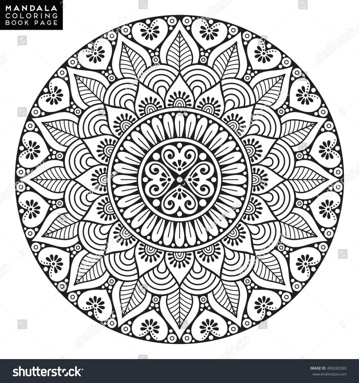 Flower Mandala Vintage Decorative Elements Oriental Stock Vector 499282093