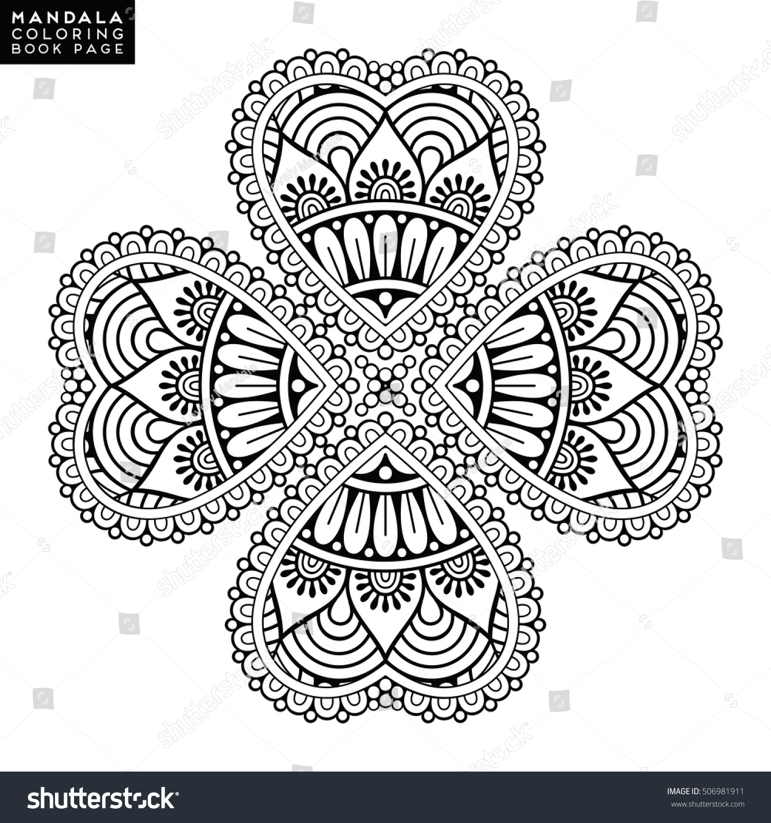 Flower Mandala Vintage Decorative Elements Oriental Stock Vector 506981911