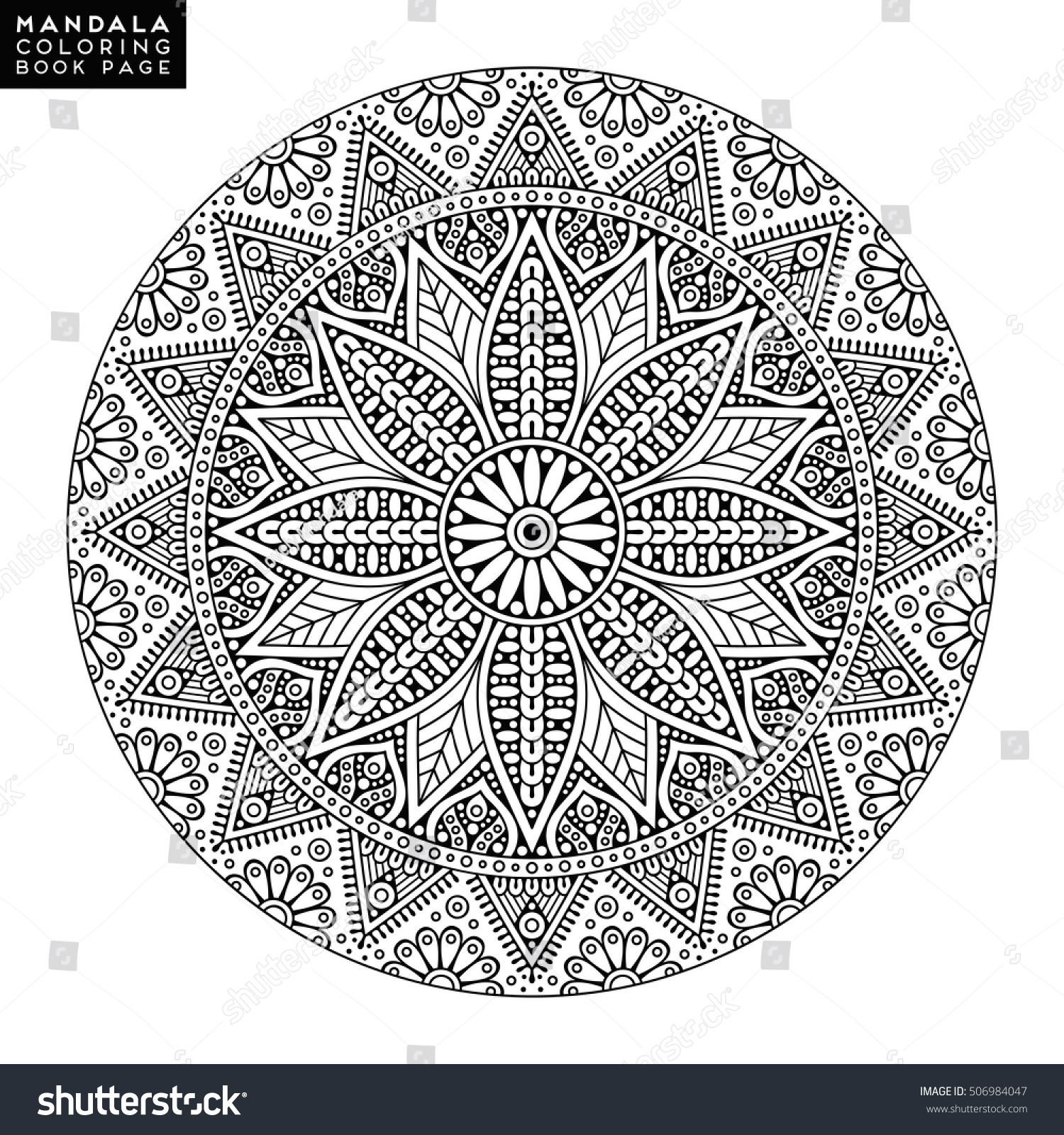Flower Mandala Vintage Decorative Elements Oriental Stock Vector 506984047