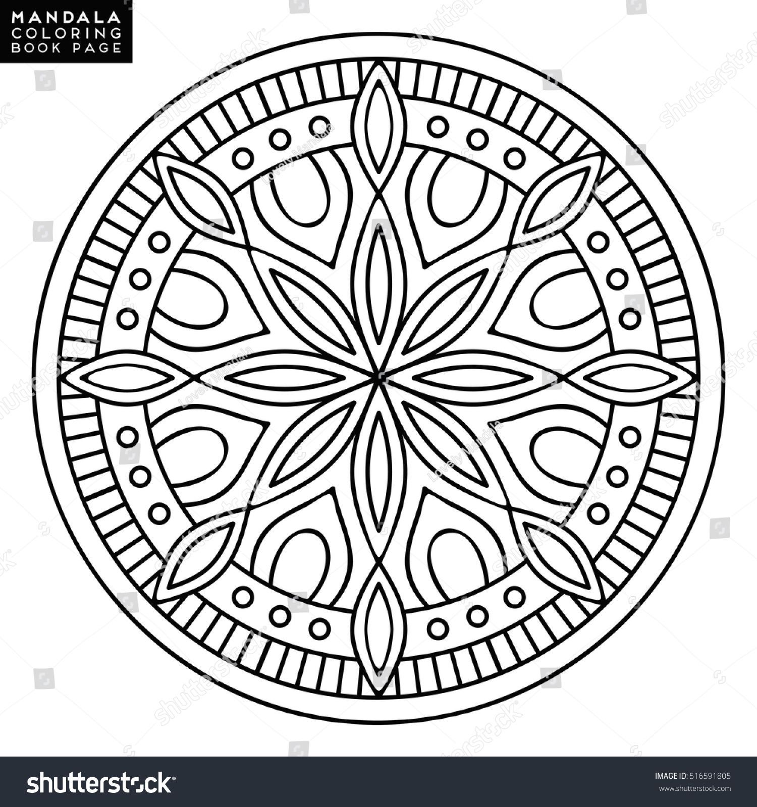 Flower Mandala Vintage Decorative Elements Oriental Stock Vector 516591805