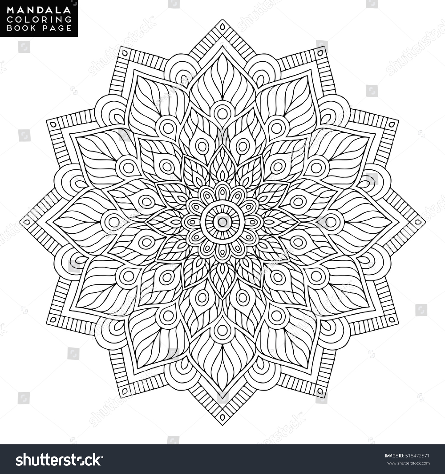 Flower Mandala Vintage Decorative Elements Oriental Stock Vector 518472571