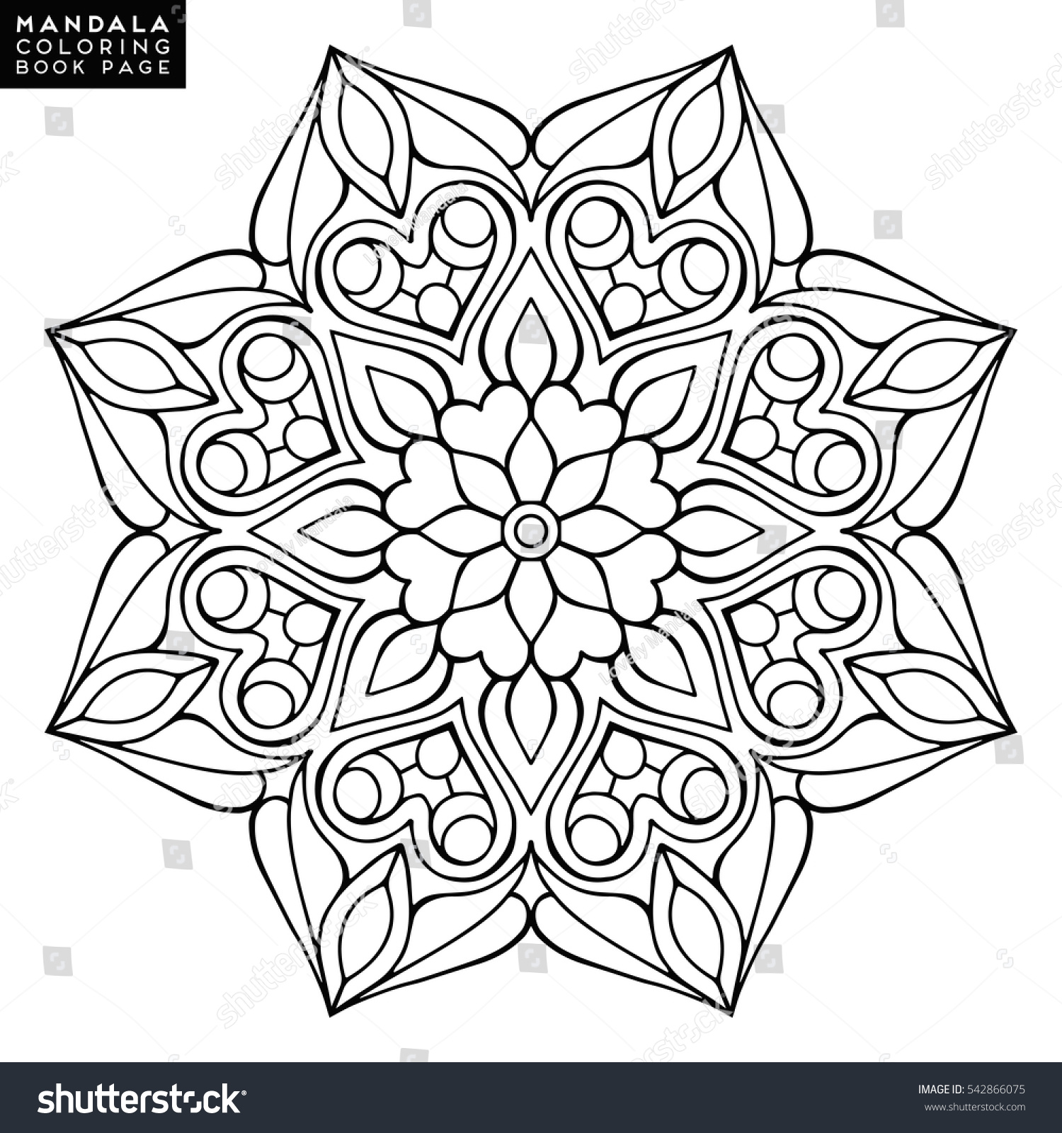 Download Flower Mandala Vintage Decorative Elements Oriental Stock Vector 542866075 - Shutterstock