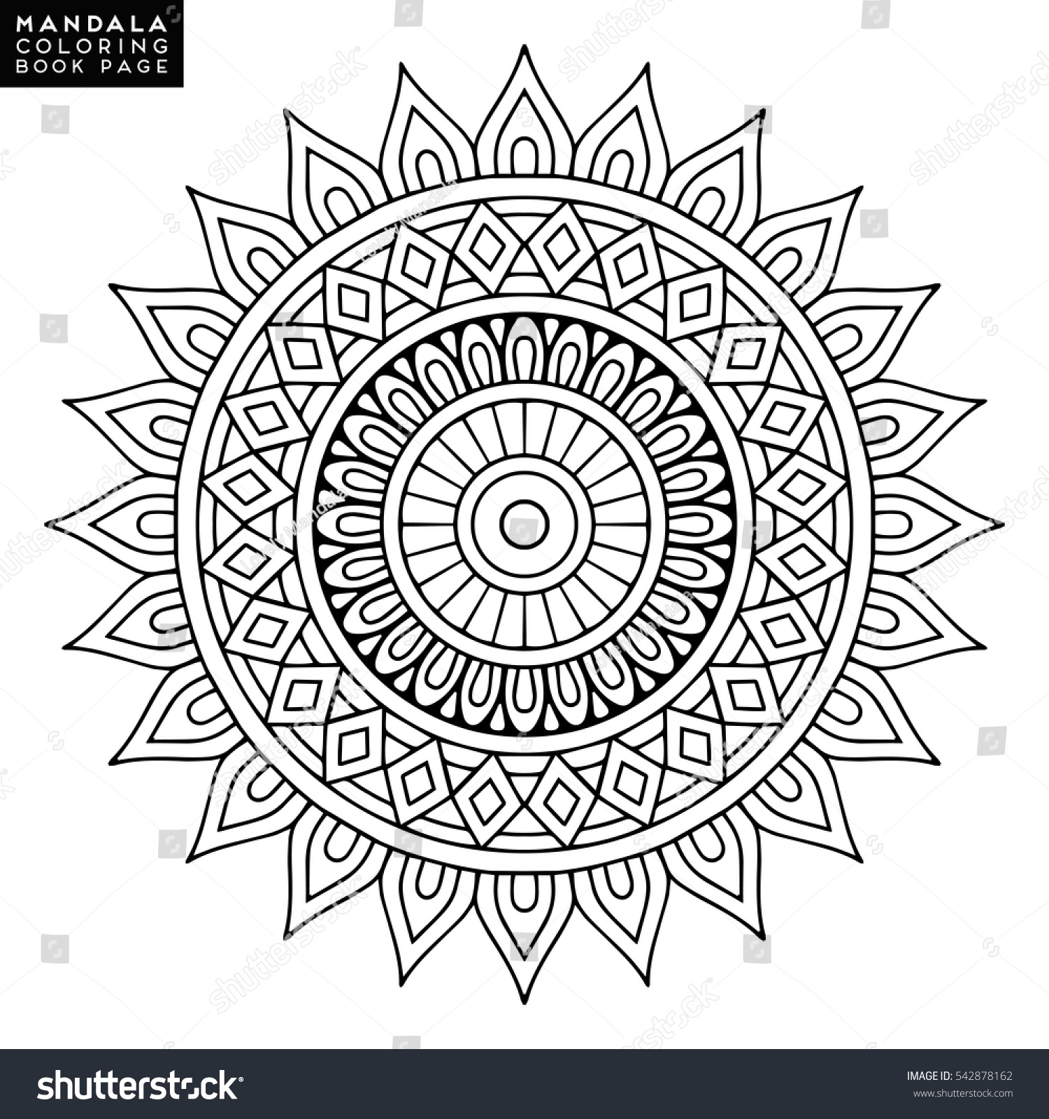 Flower Mandala Vintage Decorative Elements Oriental Image Vectorielle 542878162