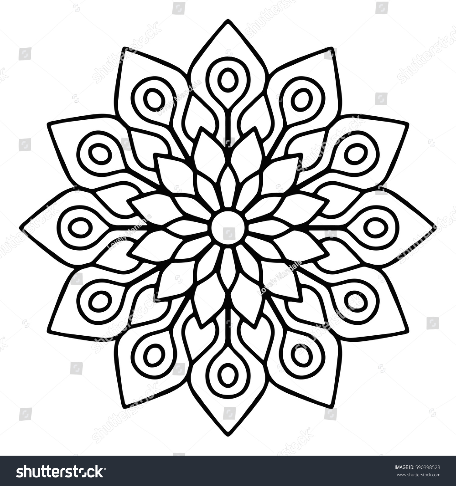 Flower Mandala Vintage Decorative Elements Oriental Stock Vector 590398523