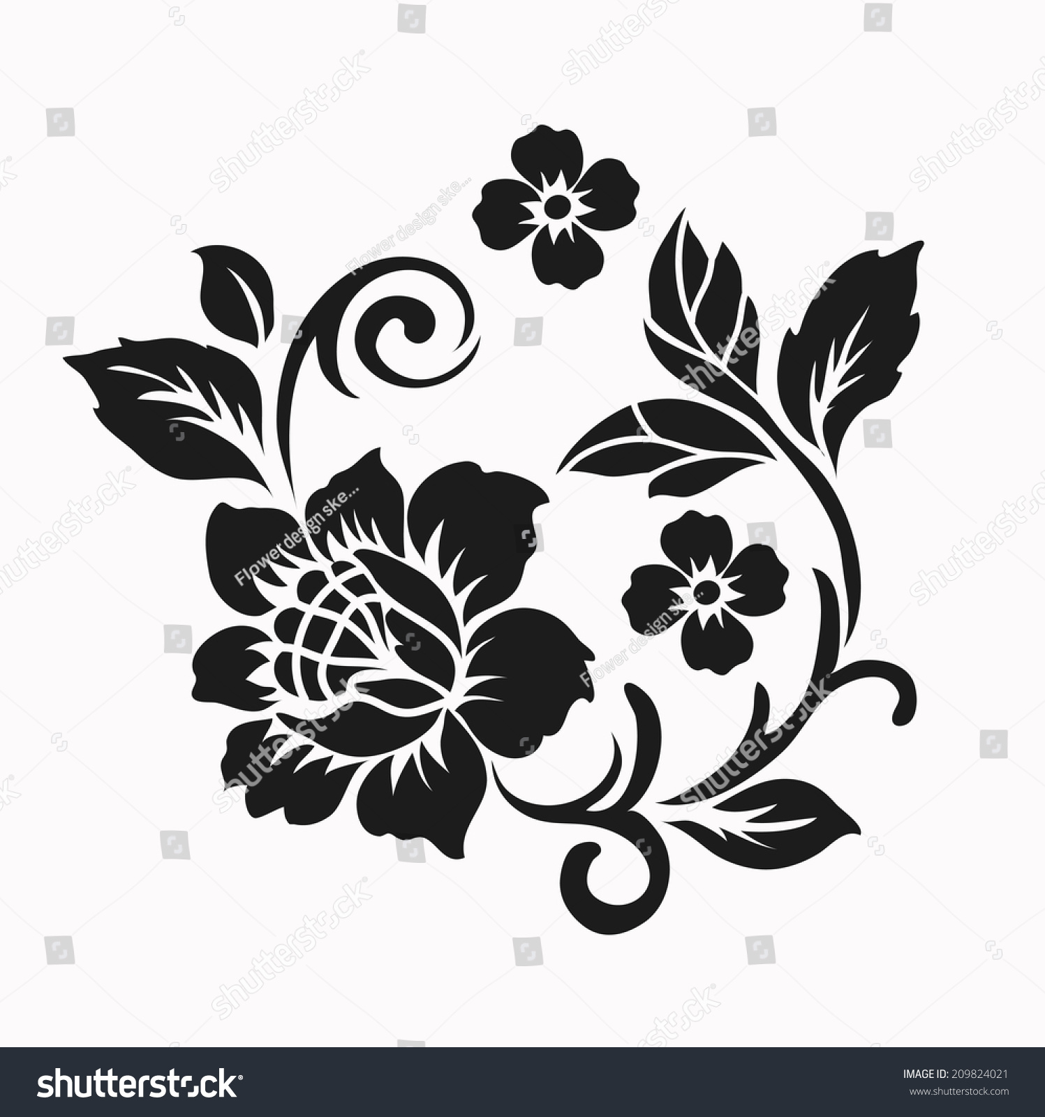 Flower Motif For Design Stock Vector Illustration 209824021 : Shutterstock